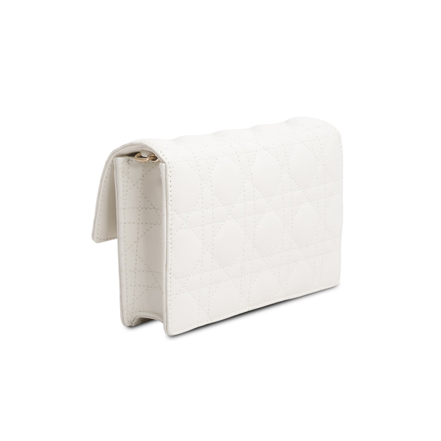 Christian Dior 2022 White Lambskin Cannage My Dior Daily Chain Pouch