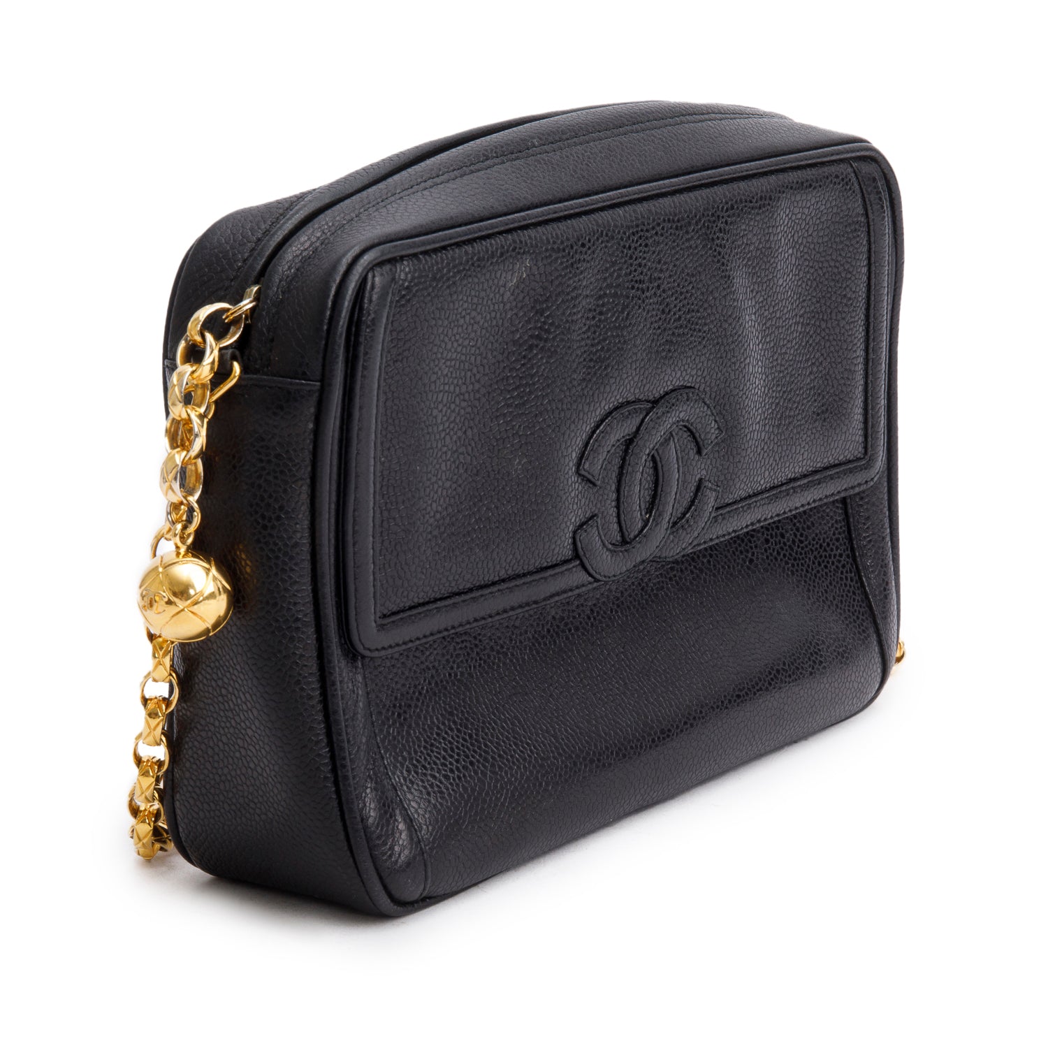 Chanel Vintage Black Caviar Bijoux Camera Bag