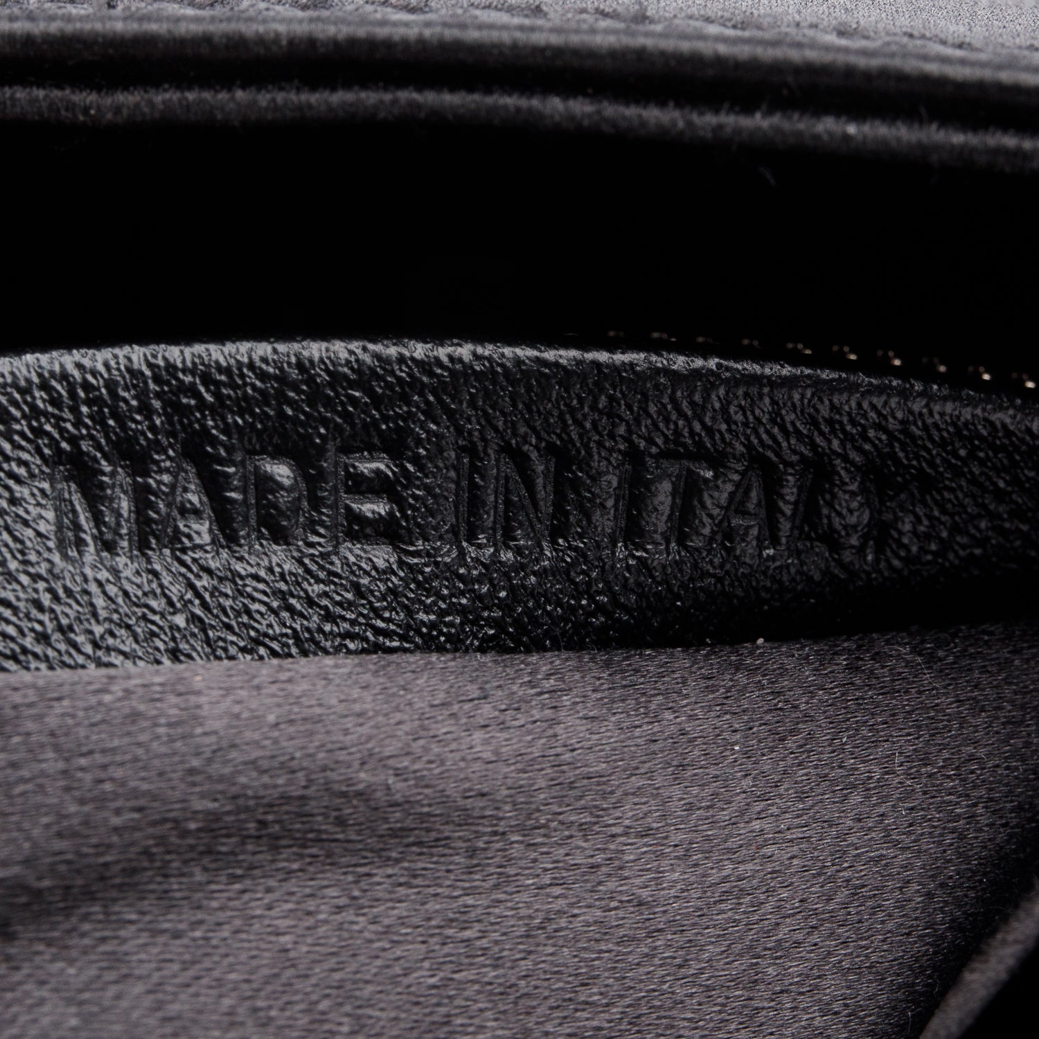 Fendi Black Satin Crystal Baguette