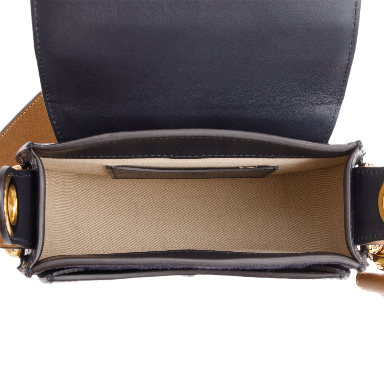 Chloe Navy Calfskin Croc Embossed Small Tess Bag w/ Strap