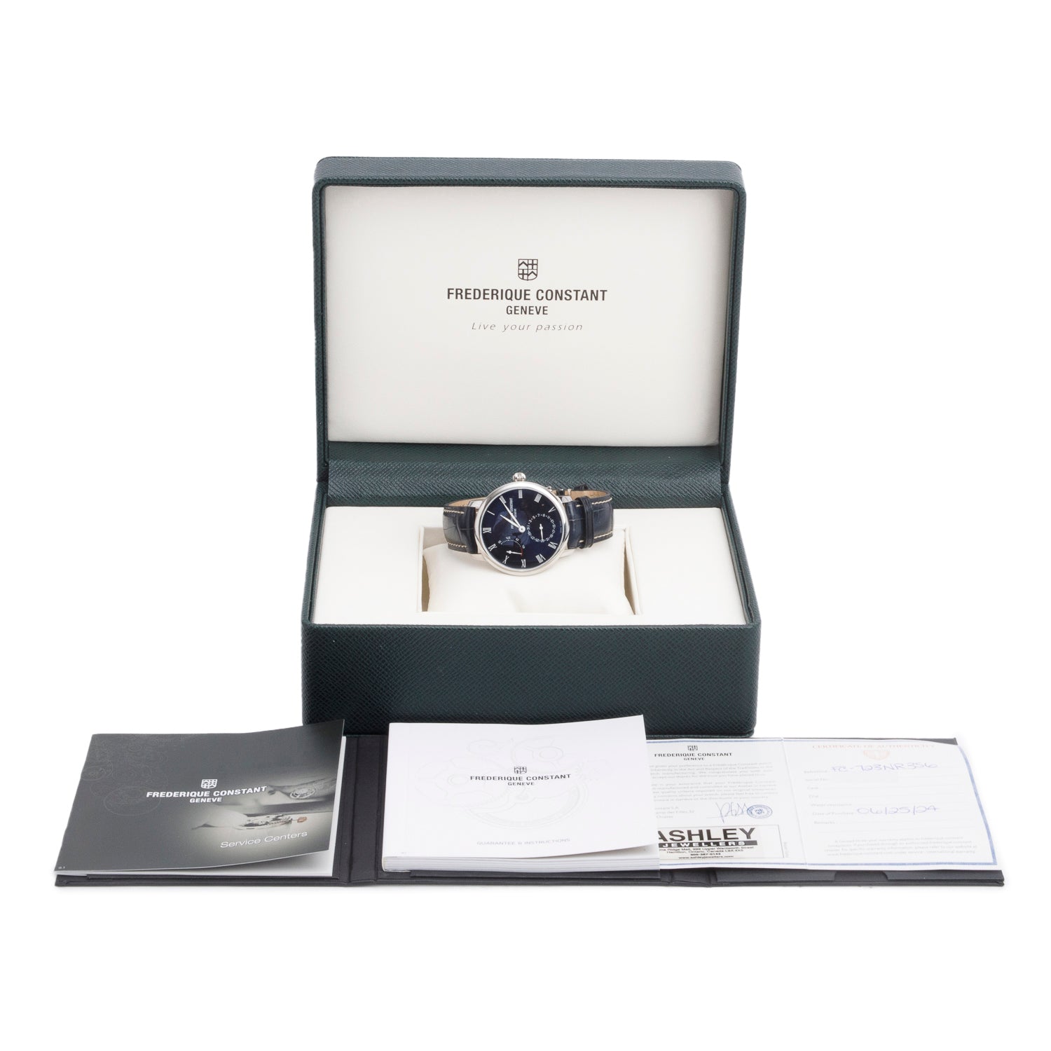 Frederique Constant 2024 Stainless Steel Slimline Power Reserve 40 MM Automatic Watch Blue Dial w/ Box & Papers