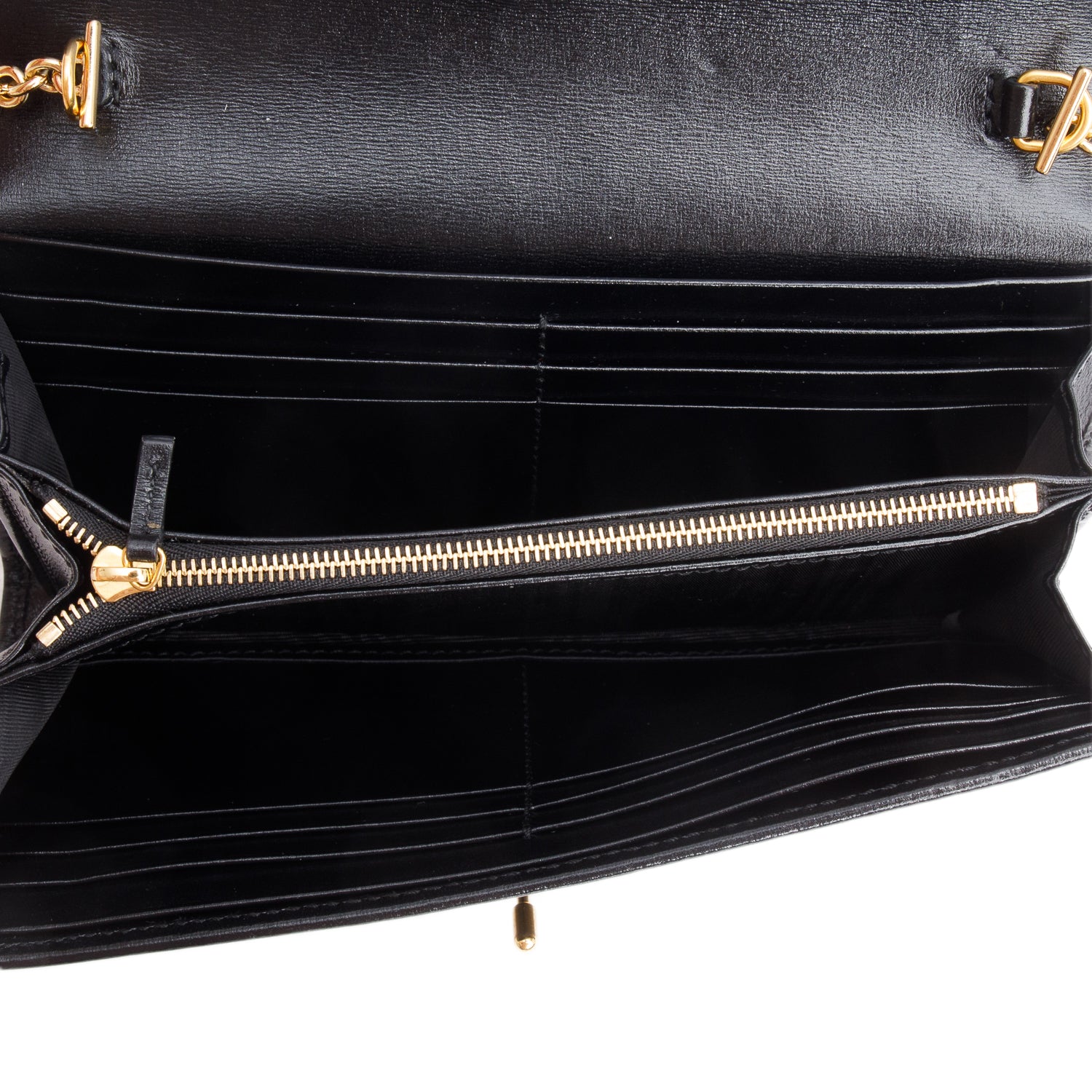 Gucci Black Calfskin Jackie 1961 Chain Wallet