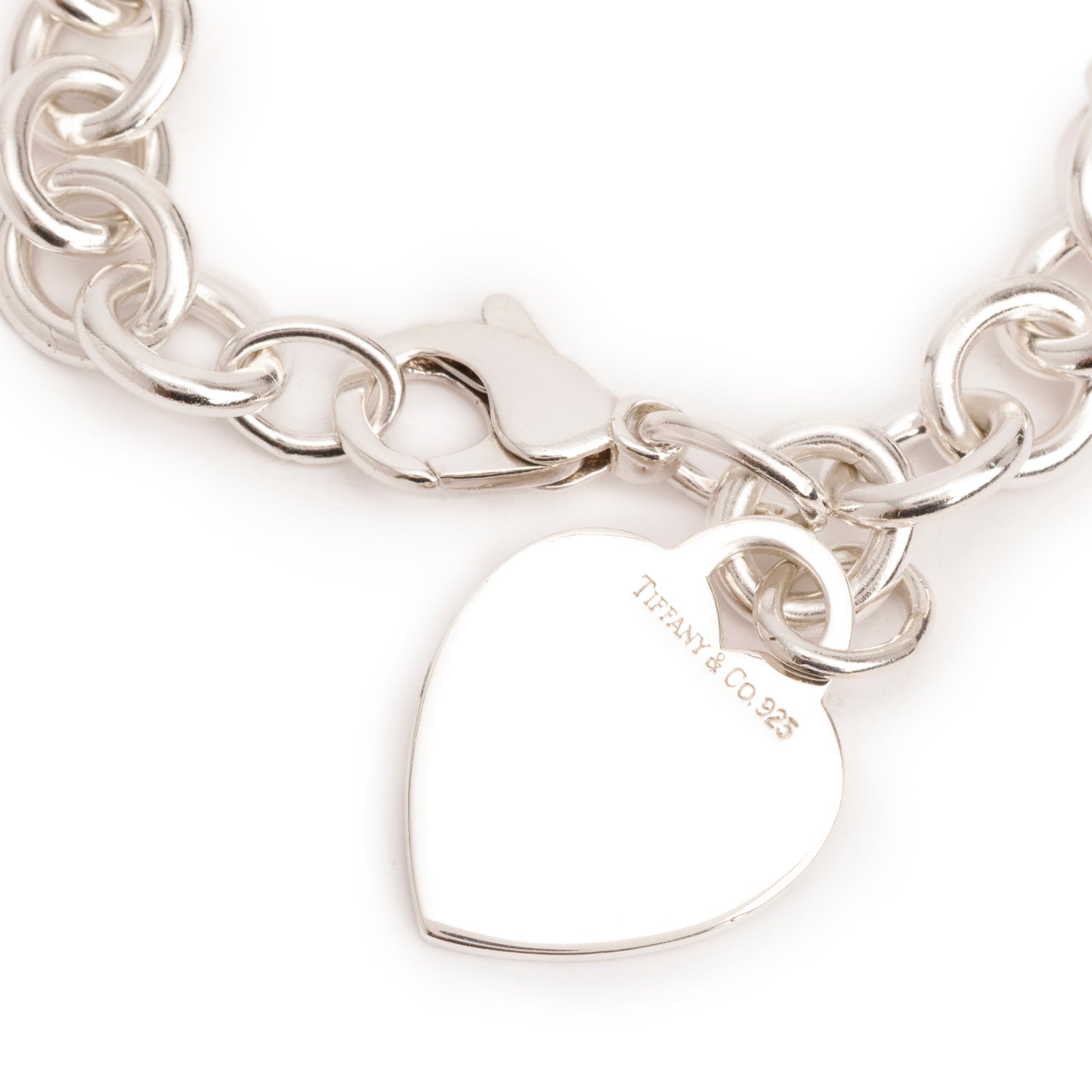 Tiffany & Co. Sterling Silver Heart Tag Charm Bracelet