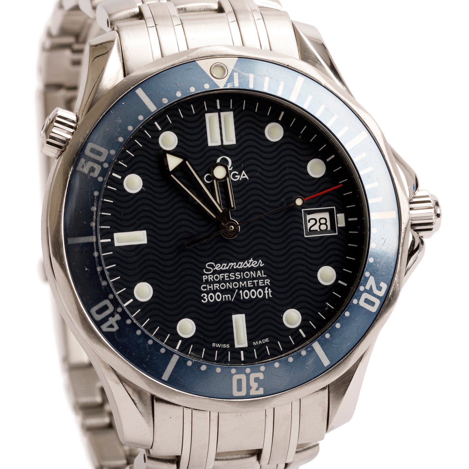 Omega Stainless Steel Seamaster Diver 300M Professional Chronometer 41 MM Automatic Watch Blue Dial