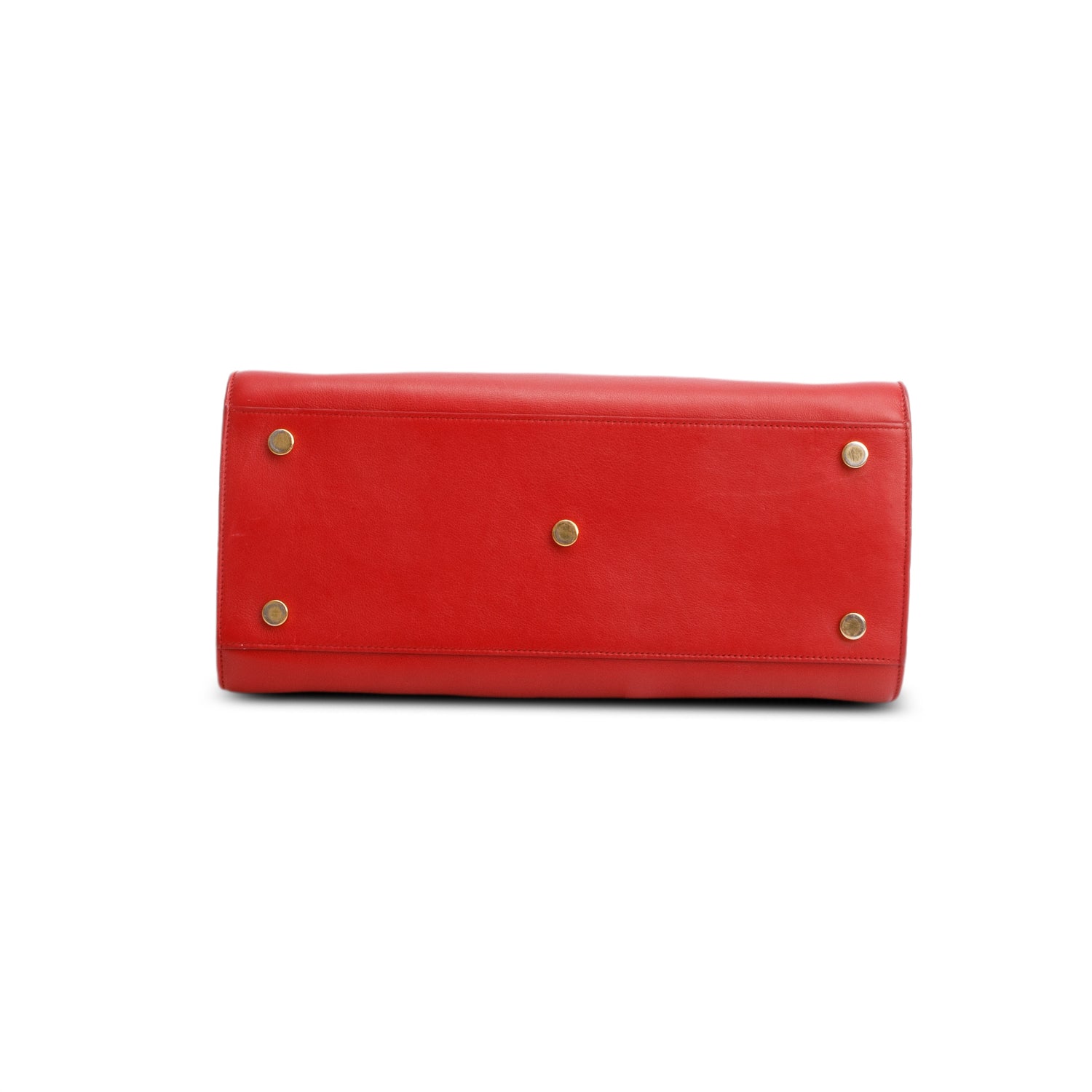 Saint Laurent Red Calfskin Leather Small Sac de Jour w/ Strap