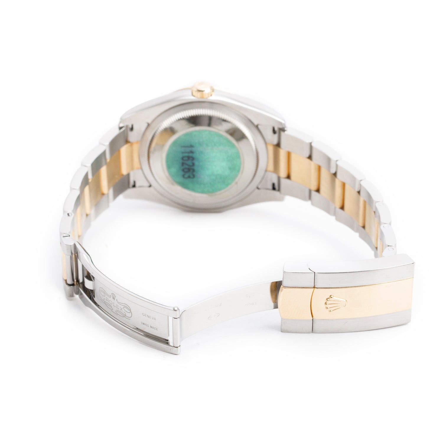 Rolex Stainless Steel & 18k Yellow Gold Datejust Turn-O-Graph 36 MM Automatic Watch Gold Dial 116263 w/ Box & Papers