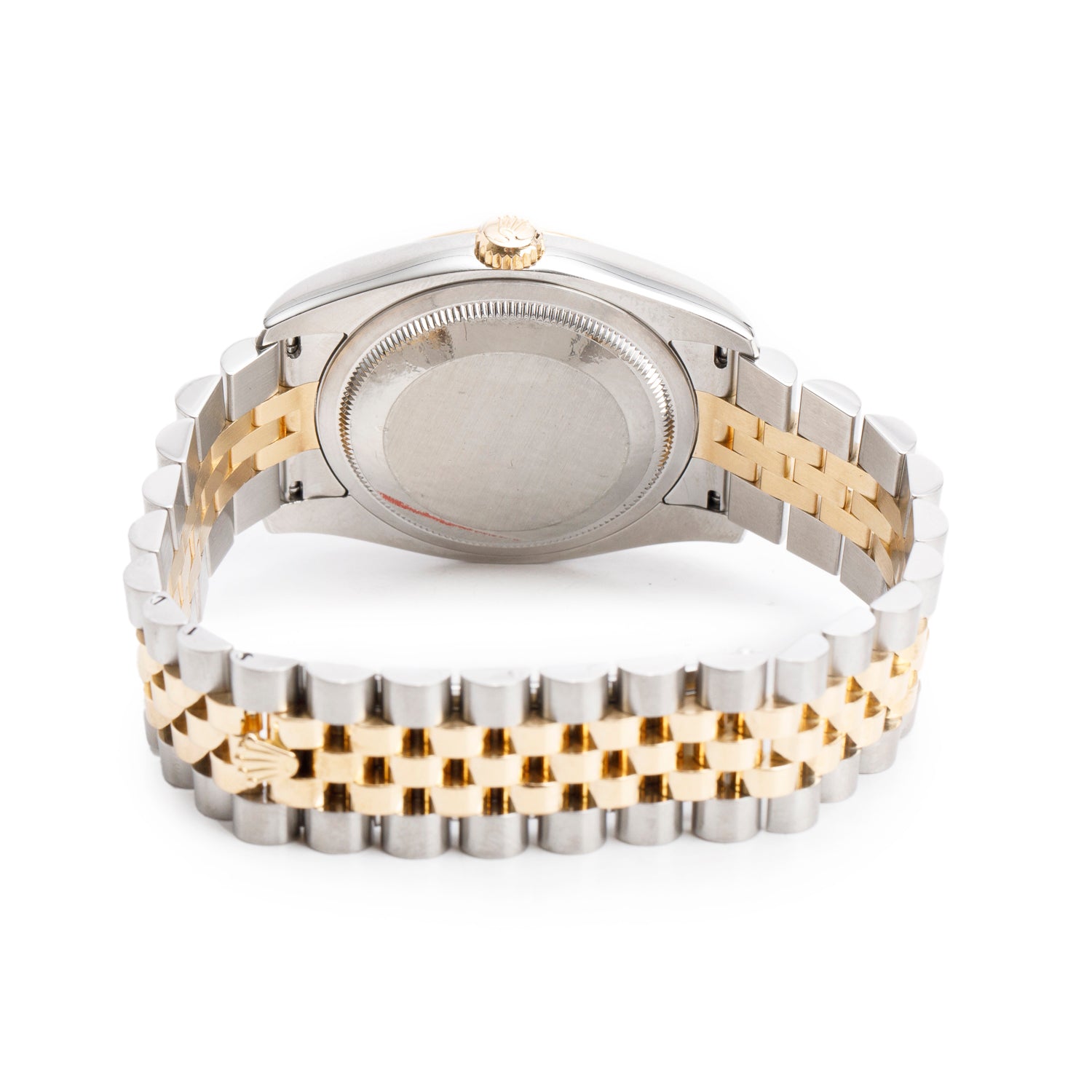 Rolex Stainless Steel & 18k Yellow Gold Datejust 36 MM Watch Black Roulette Dial 116233 w/ Box