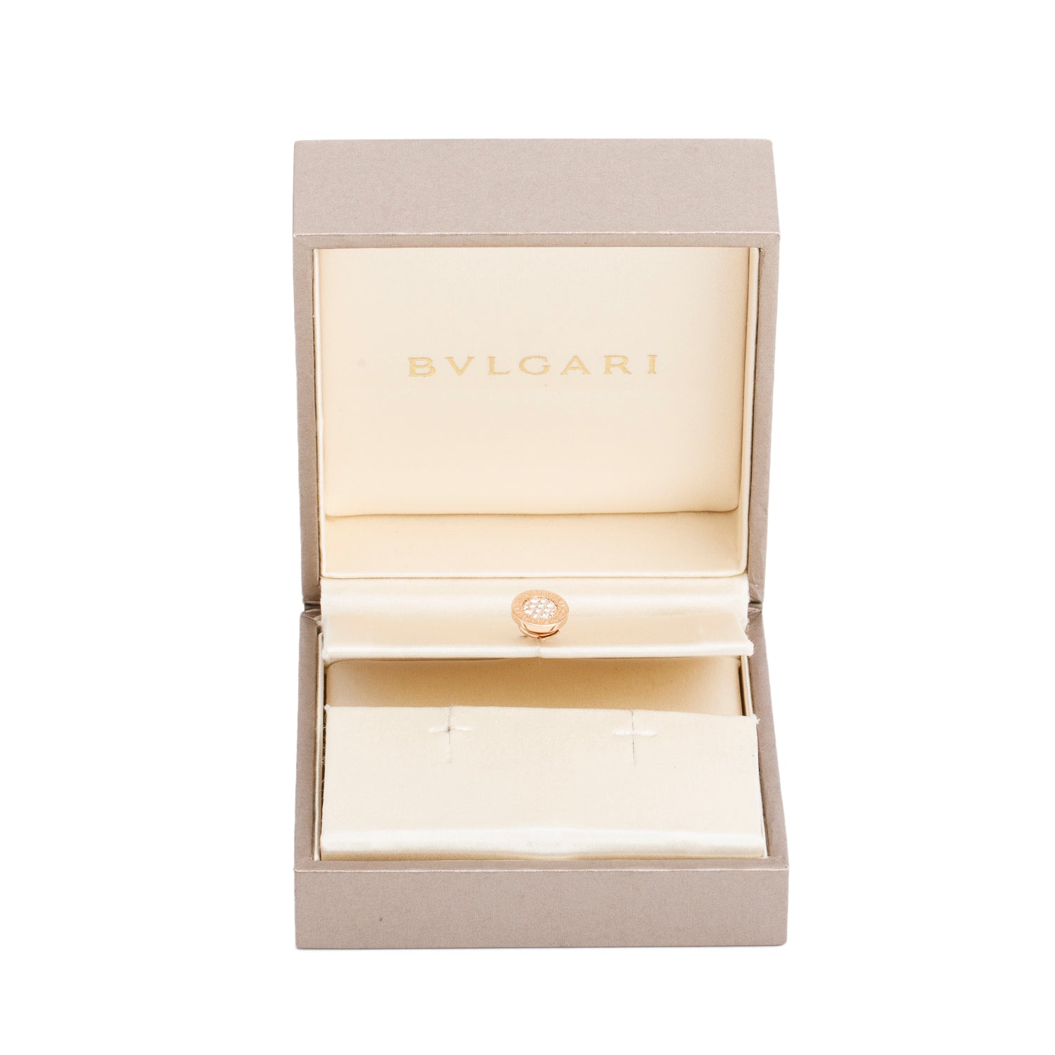 BVLGARI 18k Rose Gold Diamond Single Earring w/ Box