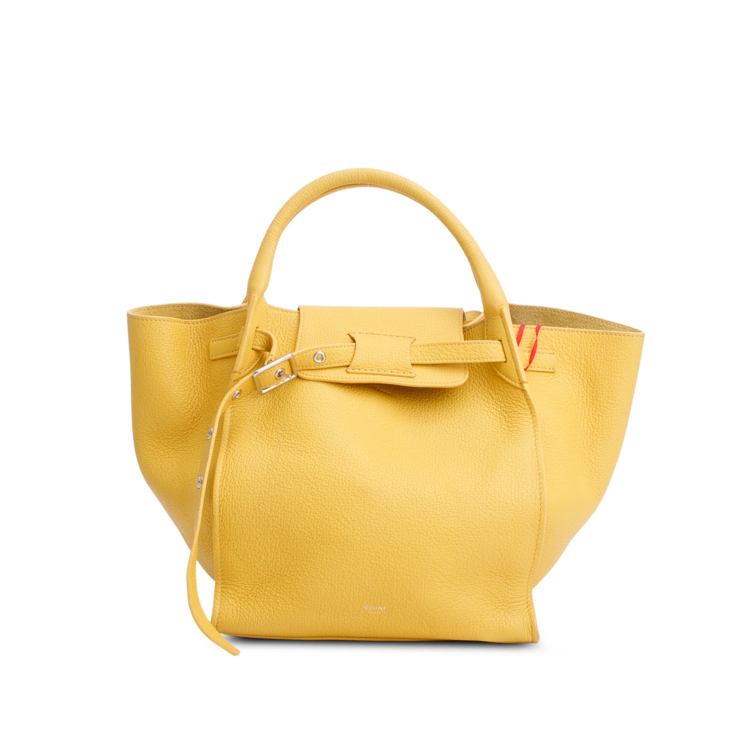 Celine Yellow Supple Grained Calfskin Small Big Bag