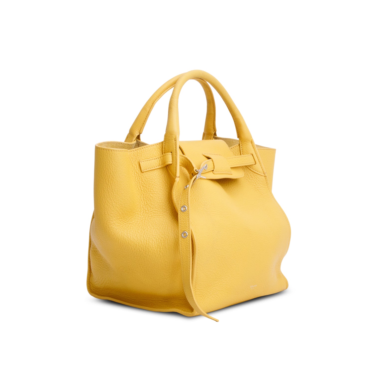Celine Yellow Supple Grained Calfskin Small Big Bag
