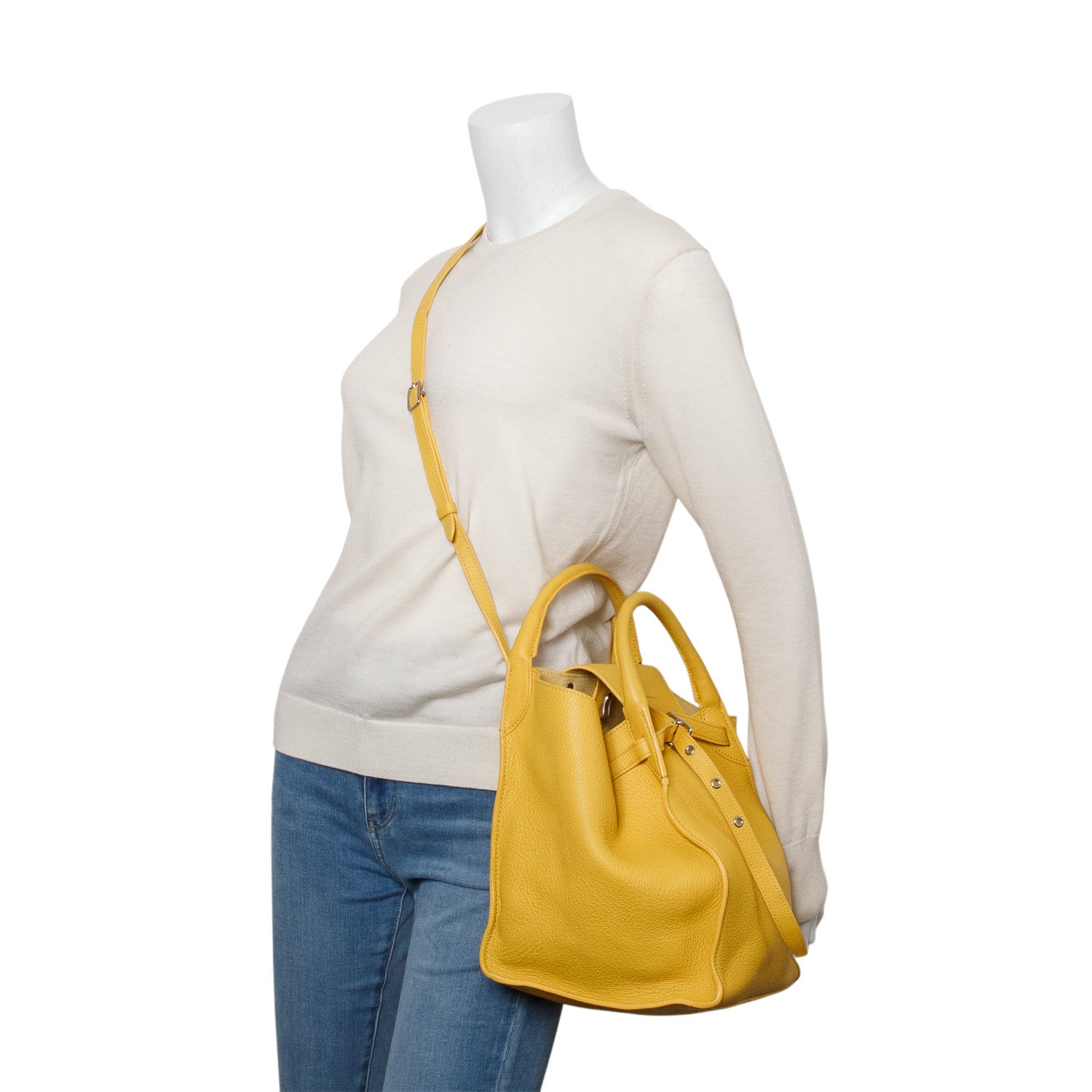 Celine Yellow Supple Grained Calfskin Small Big Bag