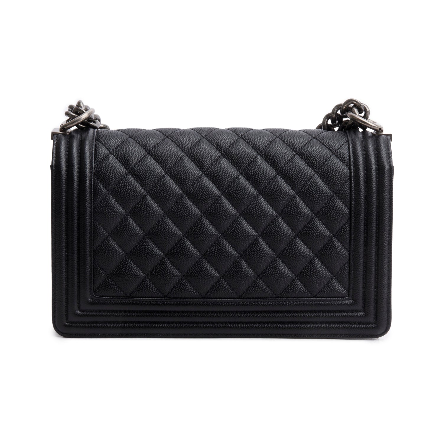 Chanel 2023 Black Caviar Quilted Medium Boy Flap Bag w/ Box & Receipt