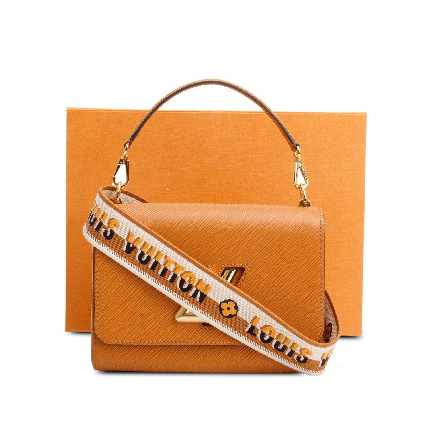 Louis Vuitton Brown Epi Leather Twist MM w/ Box, Receipt & Straps