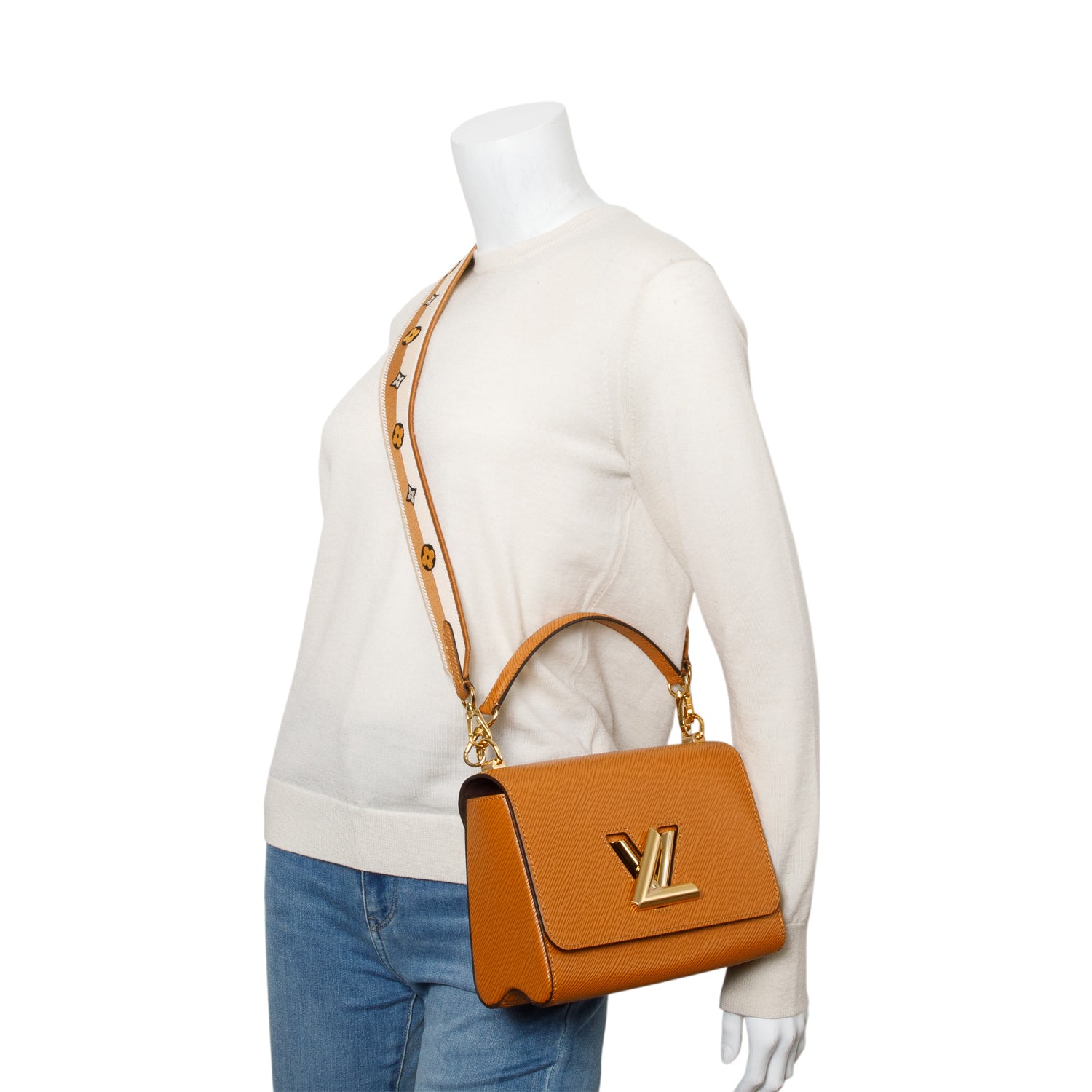 Louis Vuitton Brown Epi Leather Twist MM w/ Box, Receipt & Straps