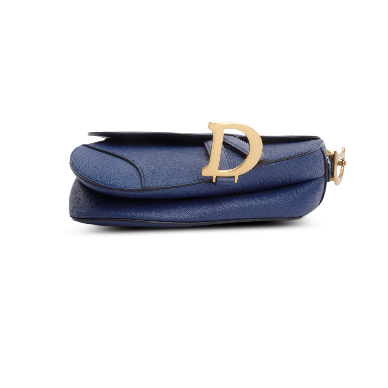 Christian Dior 2022 Blue Grained Calfskin Saddle Bag w/ Box