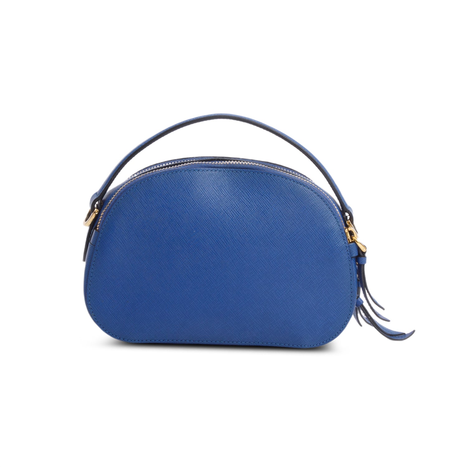 Prada Blue Saffiano Lux Leather Odette Bag w/ Box, Strap & Authenticity Card