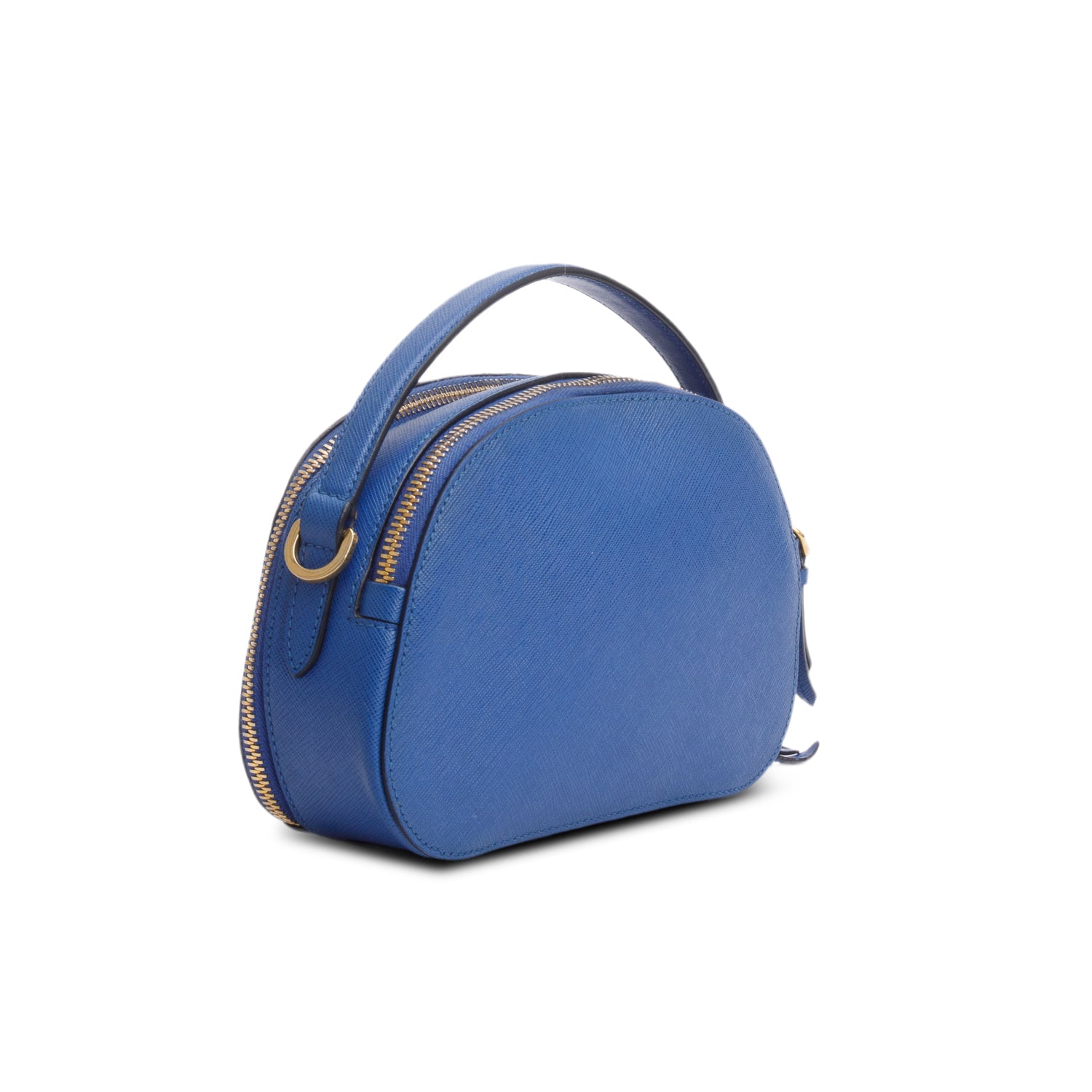 Prada Blue Saffiano Lux Leather Odette Bag w/ Box, Strap & Authenticity Card