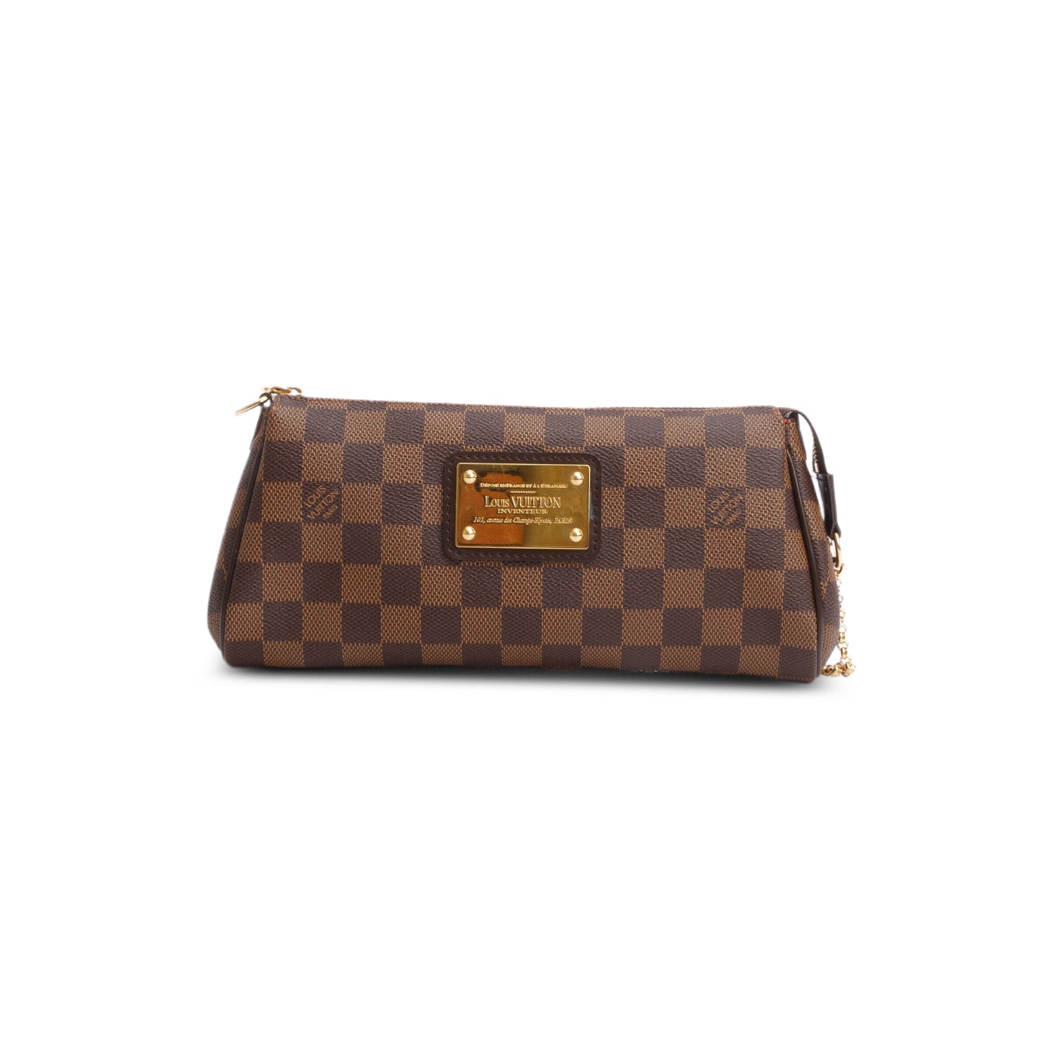 Louis Vuitton Damier Ebene Eva Clutch w/ Box & Straps