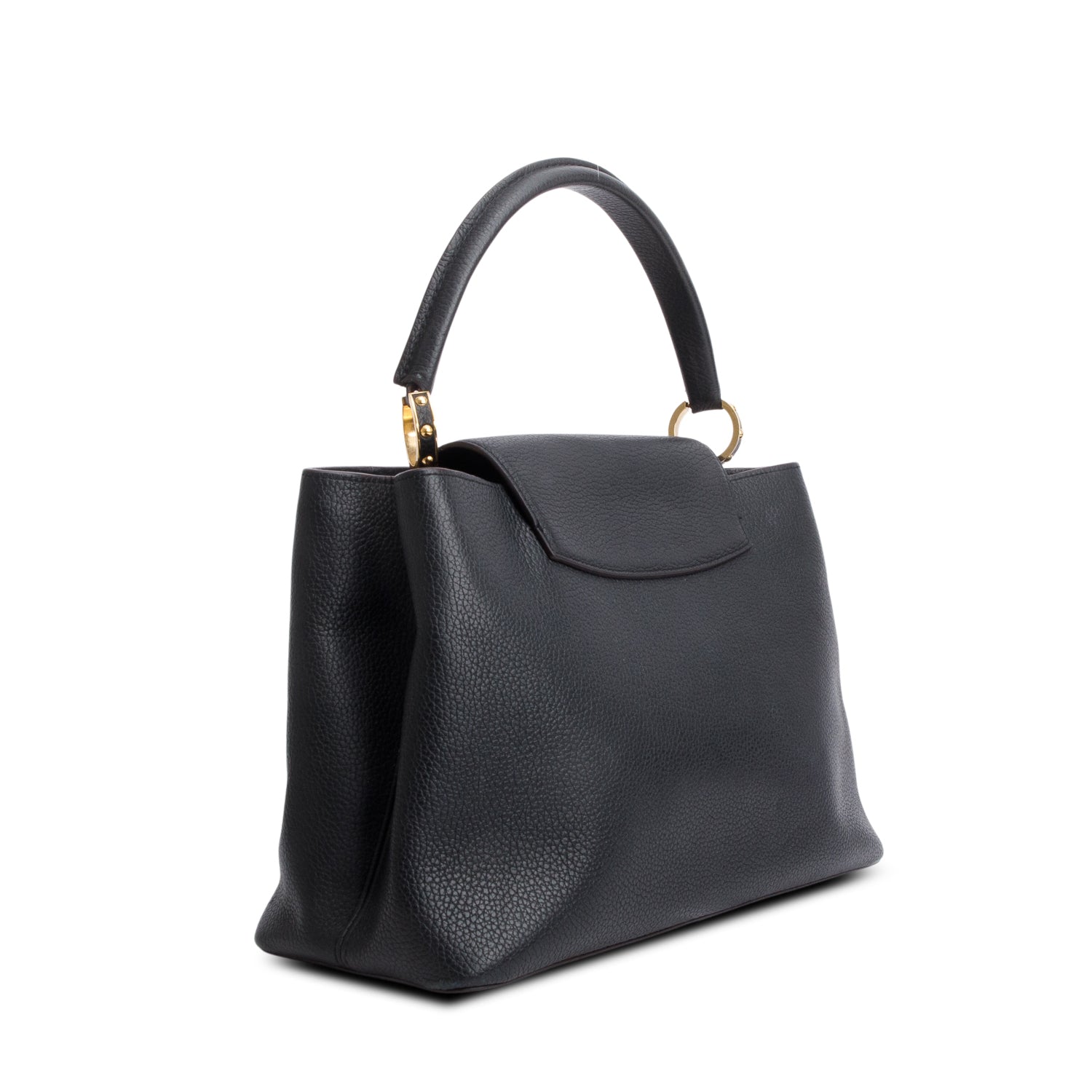 Louis Vuitton Black Taurillon Capucines GM