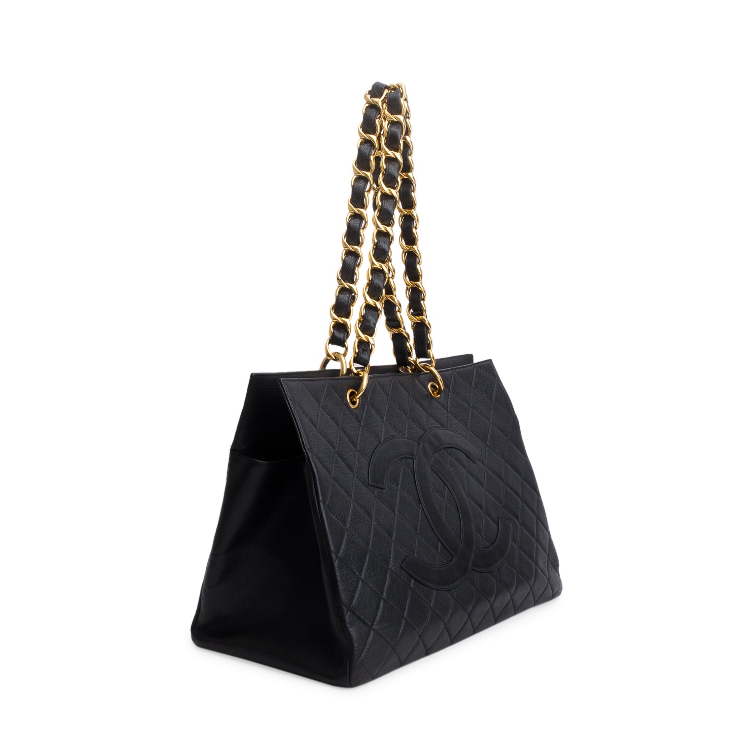 Chanel Black Caviar Quilted XL Grand Shopping Tote