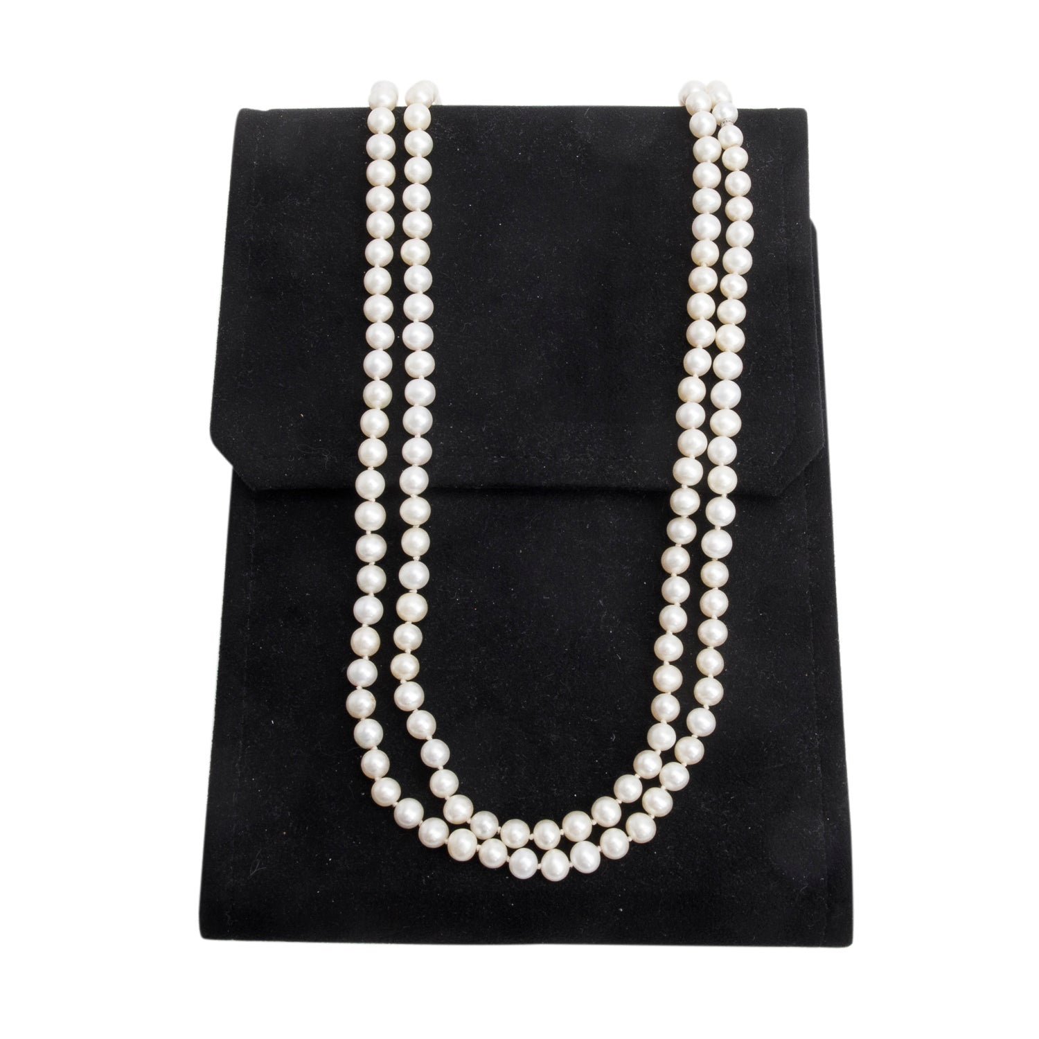 Tiffany & Co. Sterling Silver Ziegfeld 7-8 MM Long Pearl Necklace, 84" w/ Case