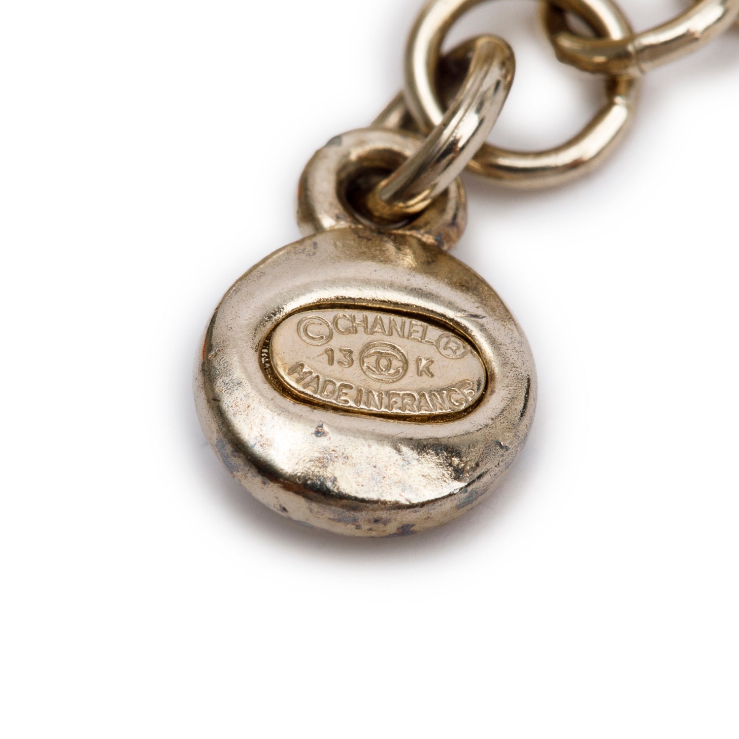 Chanel Gold Plated Faux Pearl Strass Ball & CC Bracelet