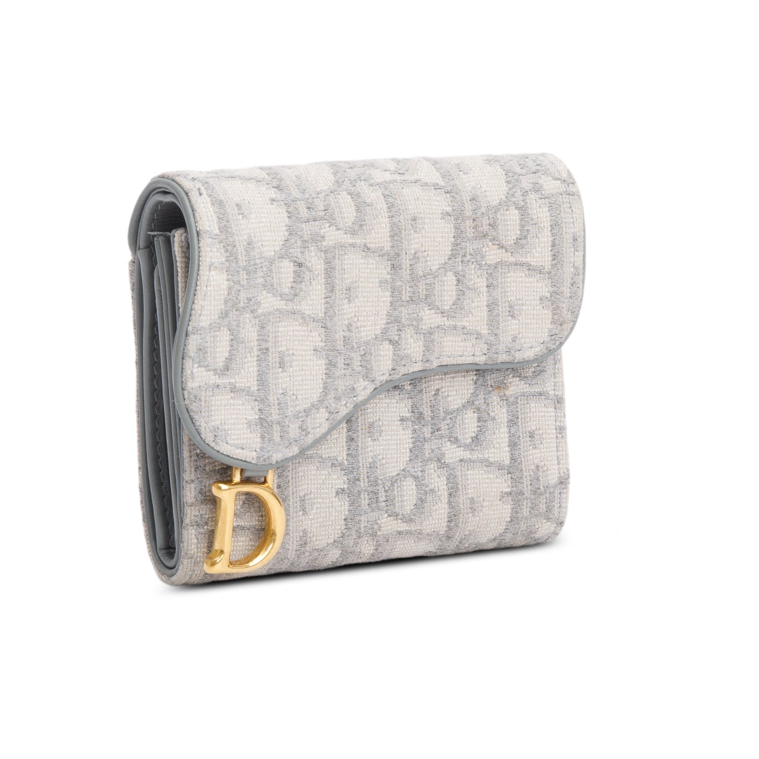 Christian Dior 2024 Grey Oblique Saddle Bloom Card Holder