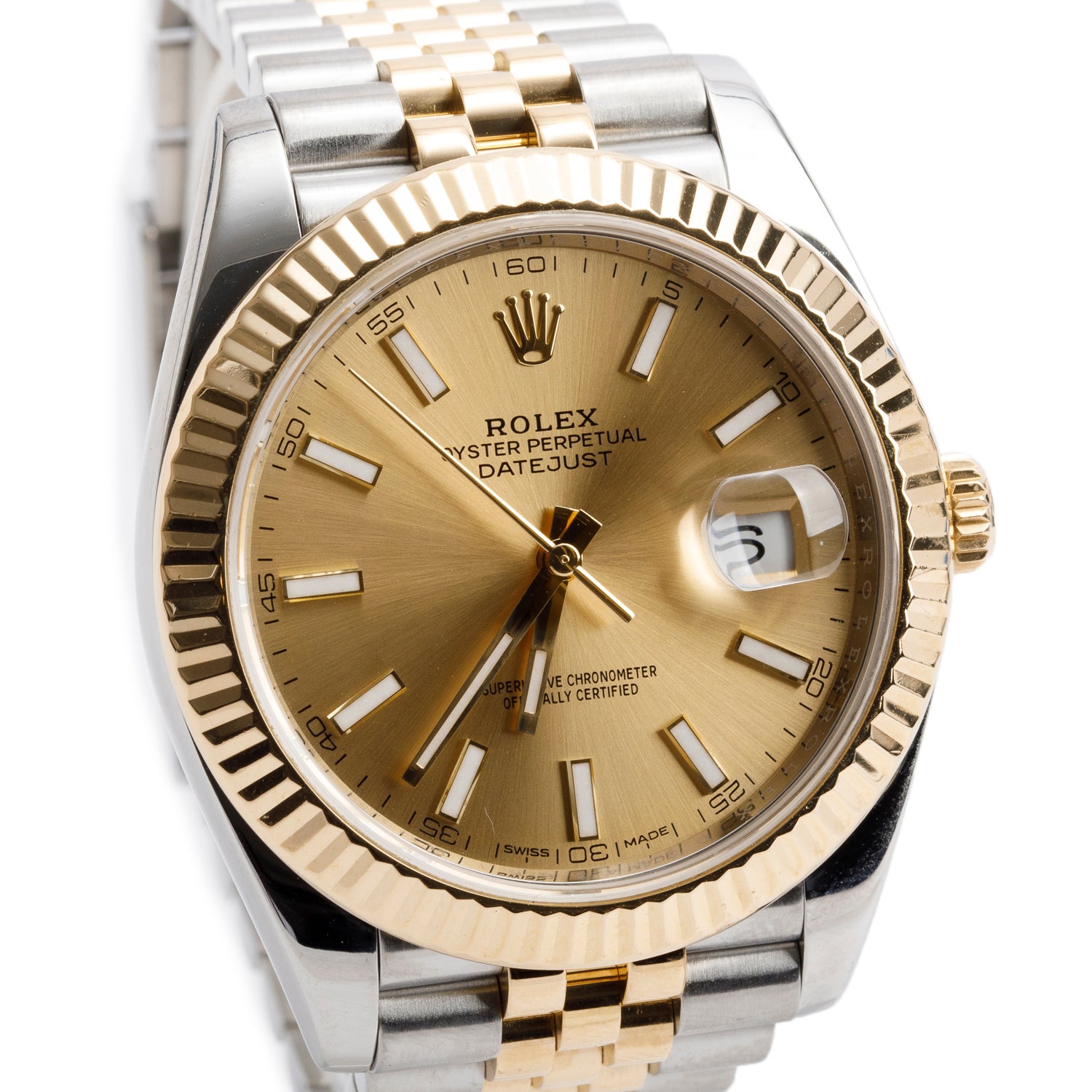 Rolex Stainless Steel & 18k Yellow Gold Datejust 41 MM Automatic Watch 126333 w/ Box