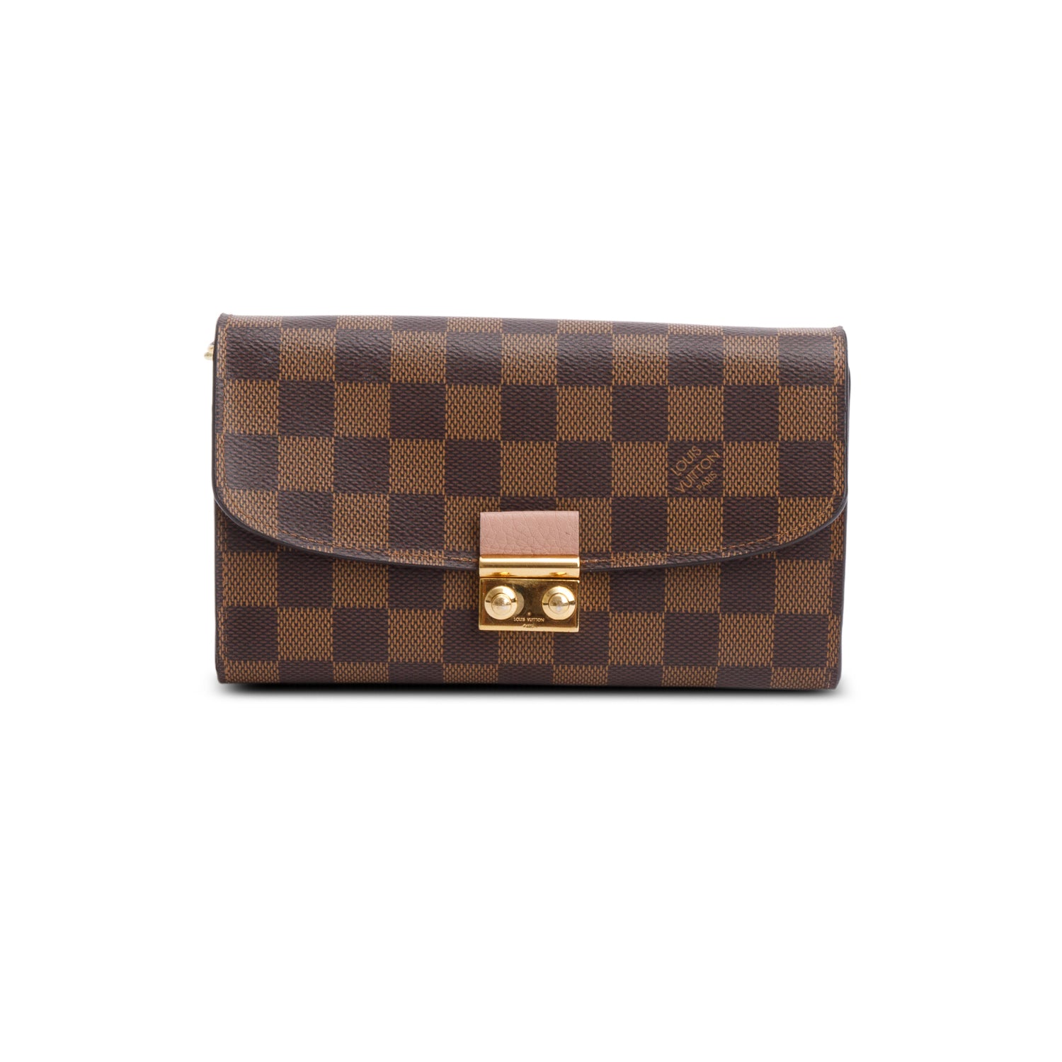 Louis Vuitton Damier Ebene Croisette Chain Wallet