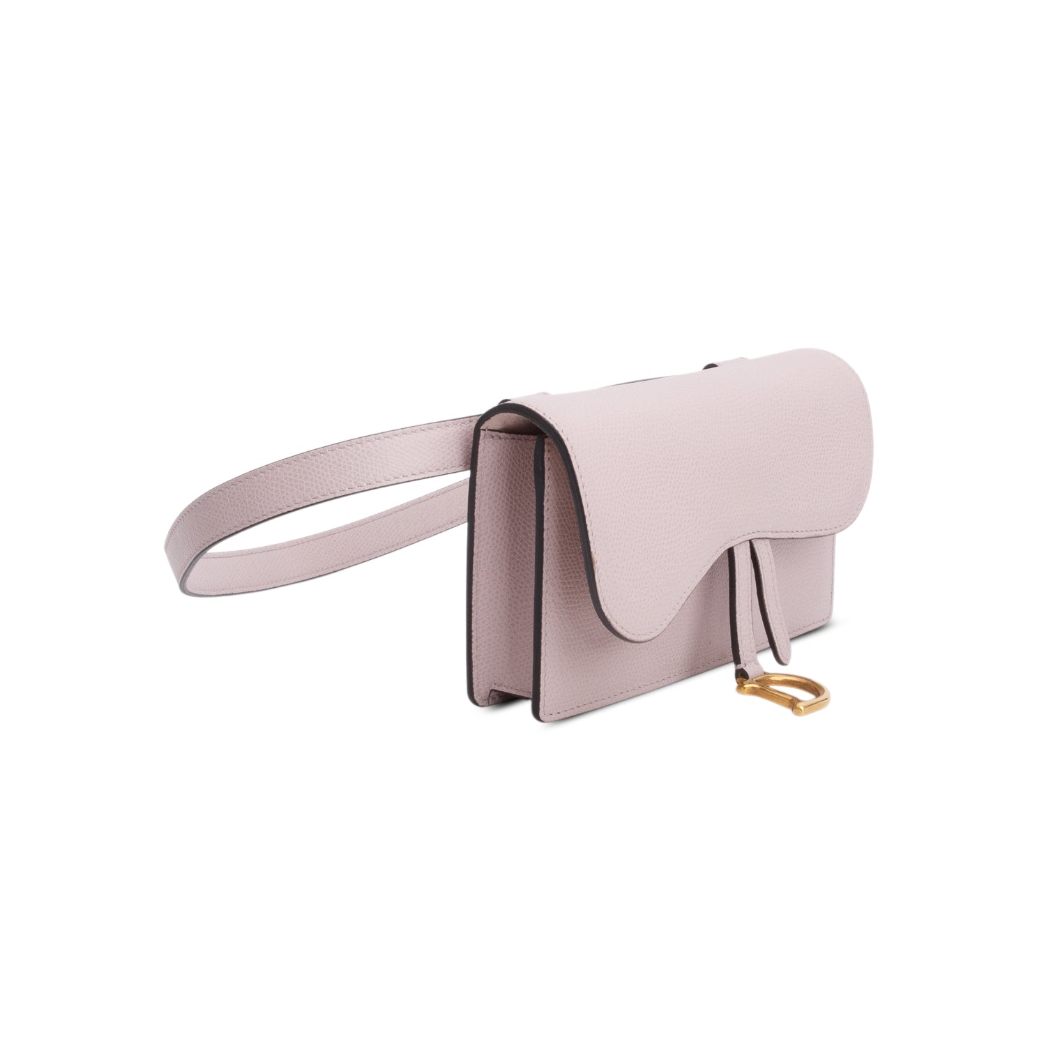 Christian Dior Pink Grained Calfskin Saddle Belt Bag w/ Box