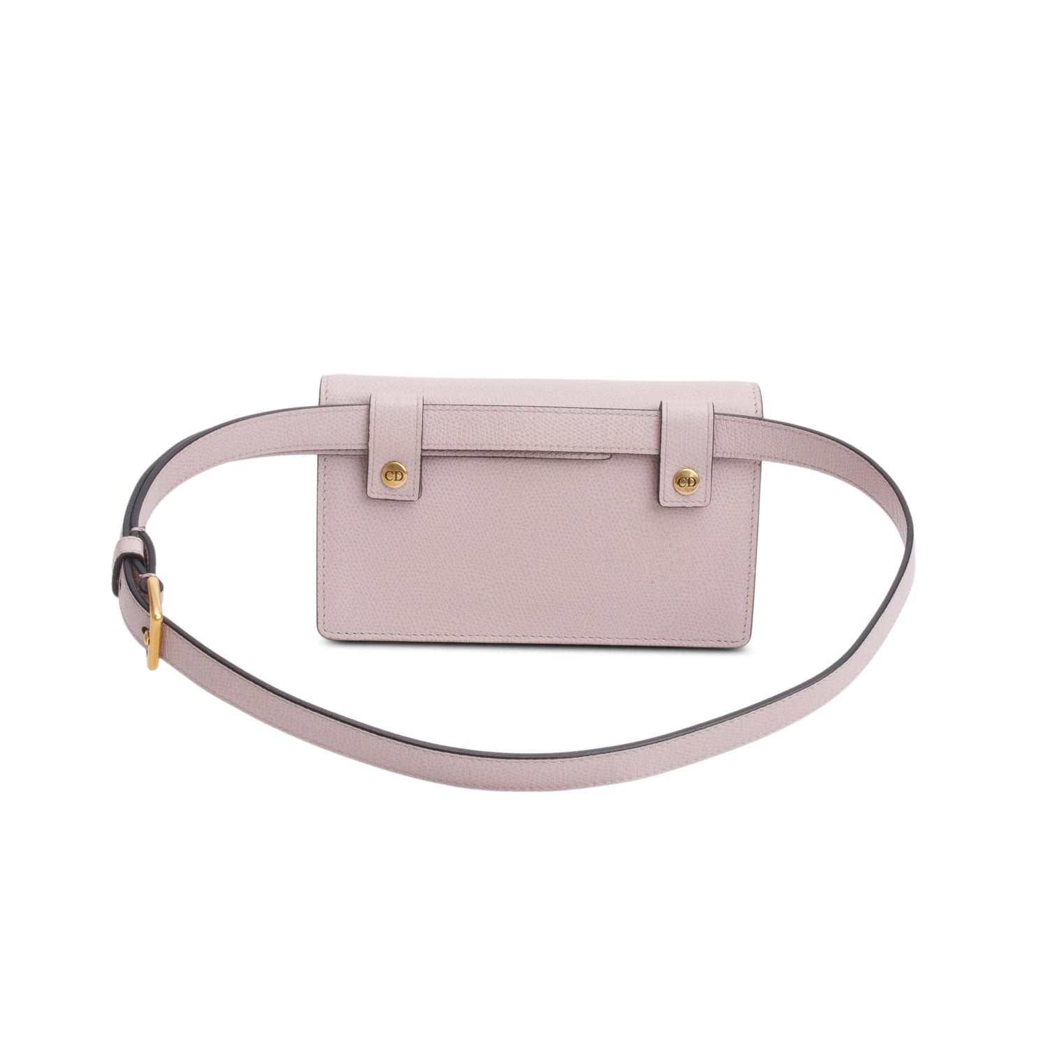 Christian Dior Pink Grained Calfskin Saddle Belt Bag w/ Box