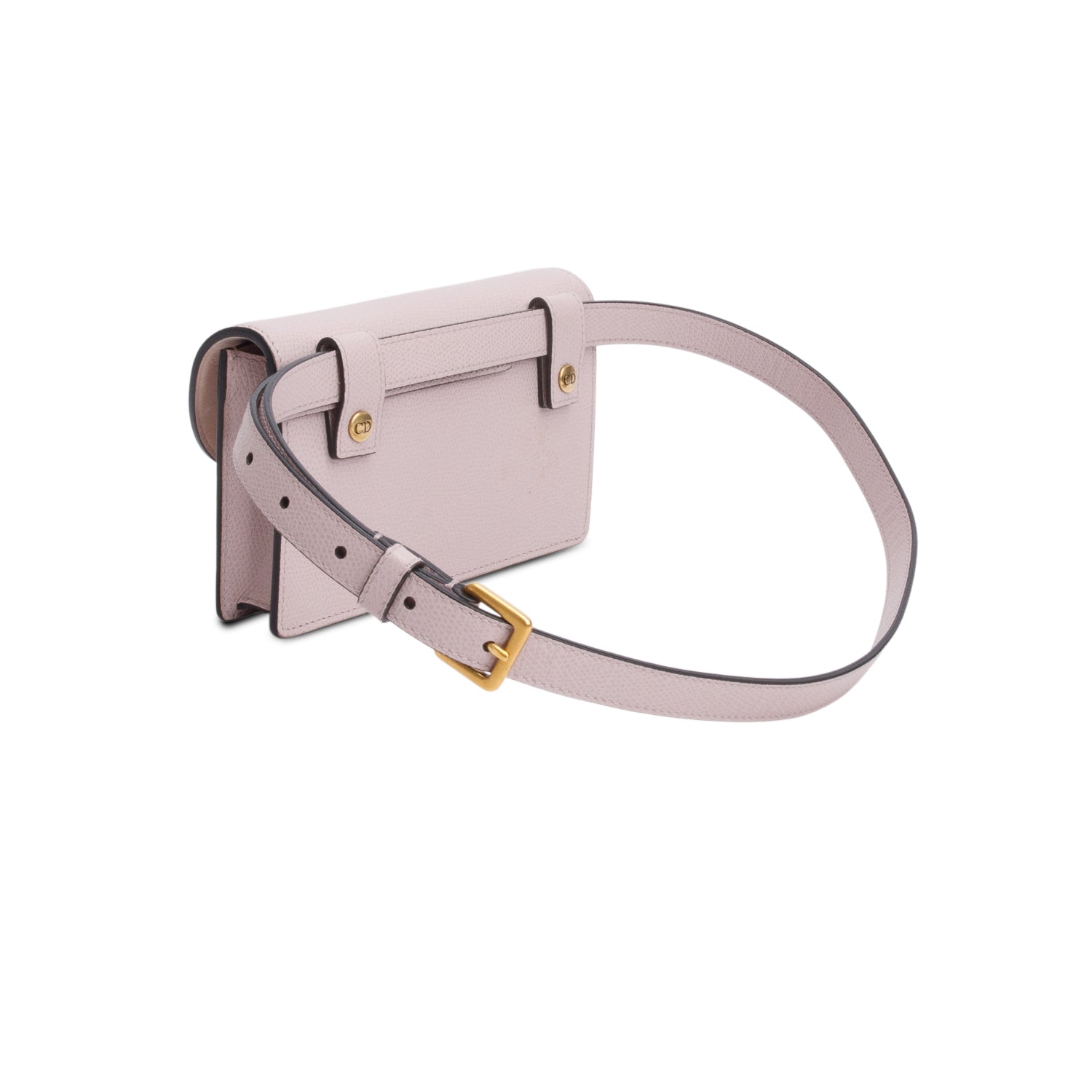 Christian Dior Pink Grained Calfskin Saddle Belt Bag w/ Box