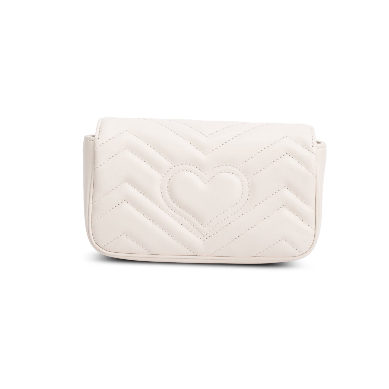 Gucci White GG Marmont Matelasse Leather Mini Shoulder Bag w/ Box