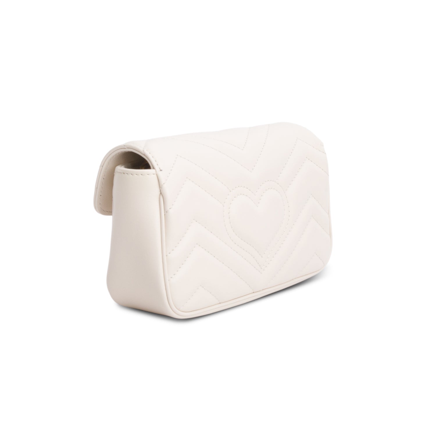 Gucci White GG Marmont Matelasse Leather Mini Shoulder Bag w/ Box