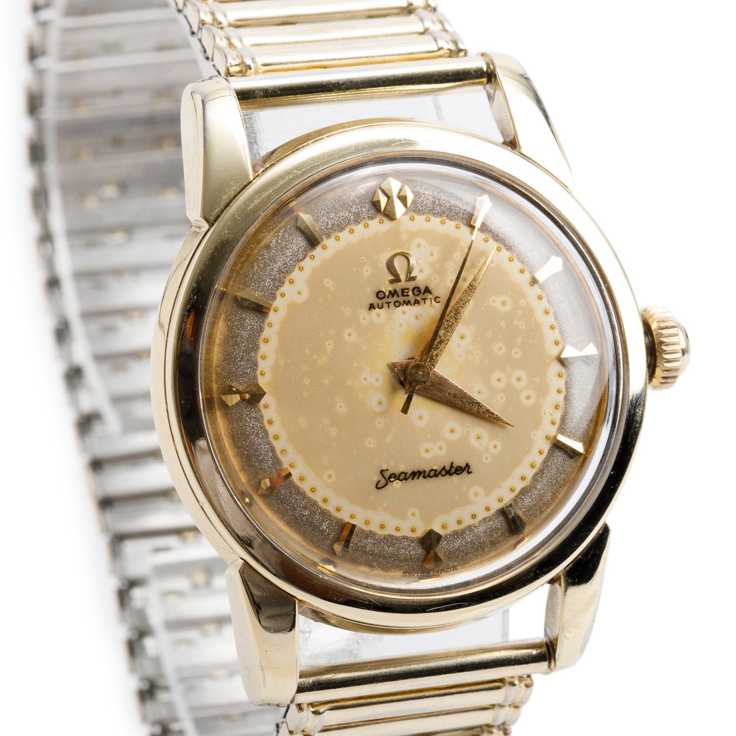 Omega Vintage Gold-Plated Stainless Steel Seamaster Bumper 34 MM Automatic Watch