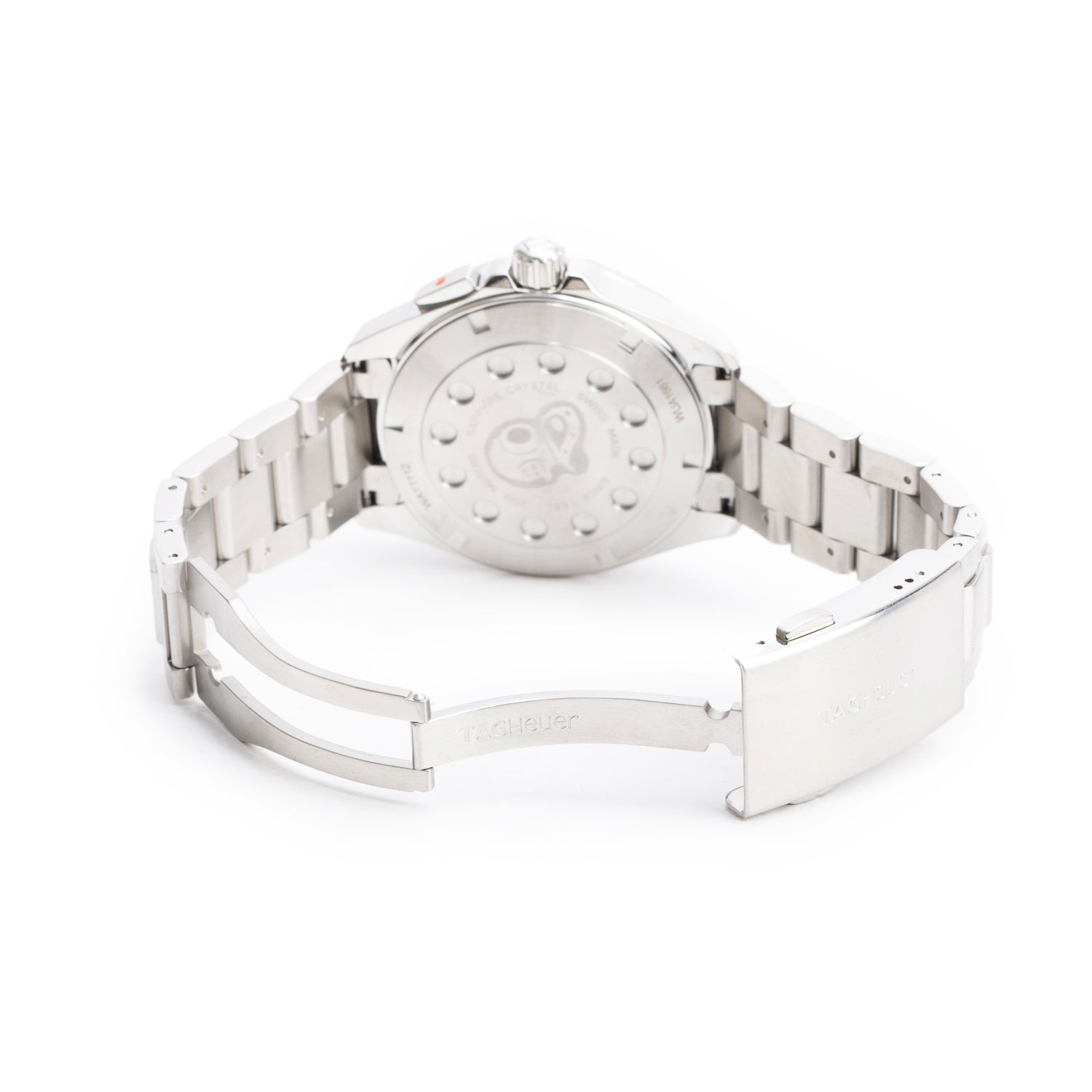 Tag Heuer Stainless Steel Aquaracer 40.5 MM Quartz Watch Black Dial WAY111Z