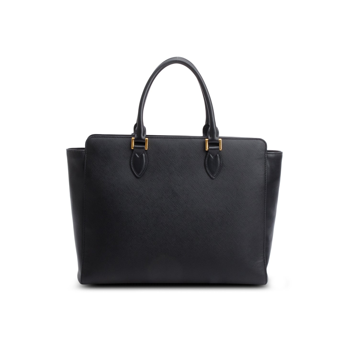 Prada Black Saffiano Soft Calf Leather Medium Tote w/ Strap & Authenticity Card