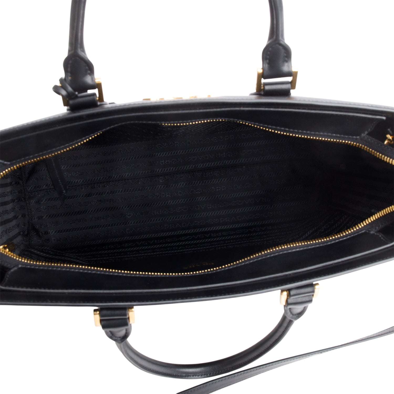 Prada Black Saffiano Soft Calf Leather Medium Tote w/ Strap & Authenticity Card