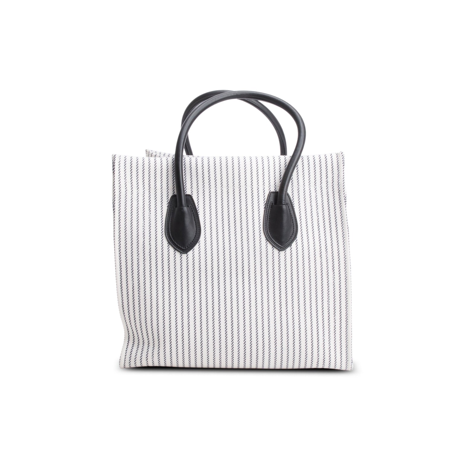 Celine White Cotton Canvas Striped Medium Phantom Luggage Tote