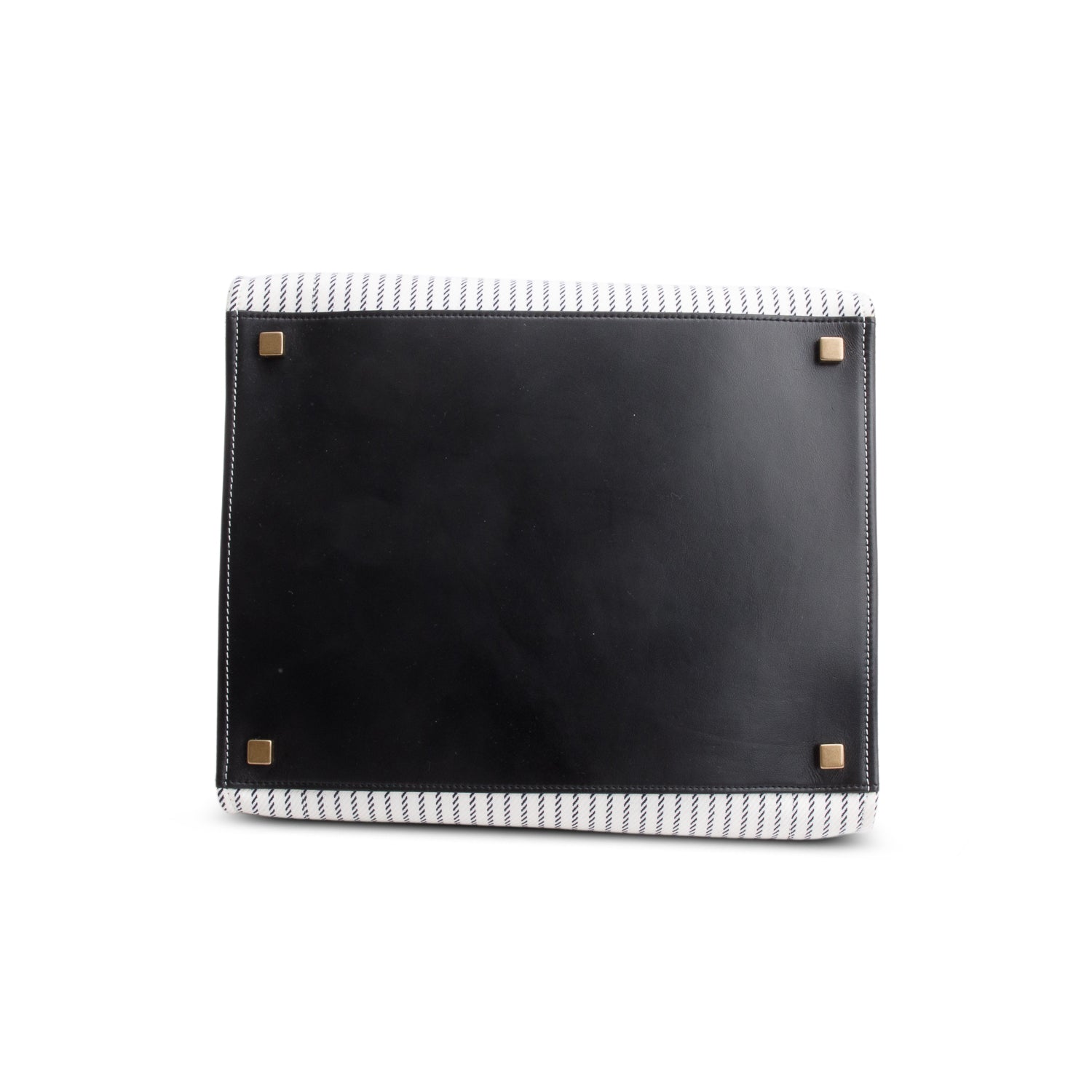 Celine White Cotton Canvas Striped Medium Phantom Luggage Tote