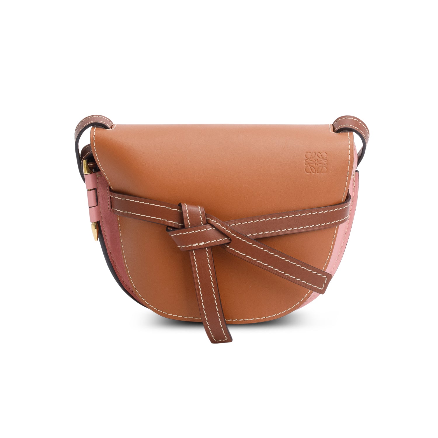 Loewe Brown & Pink Calfskin Small Gate Crossbody Bag
