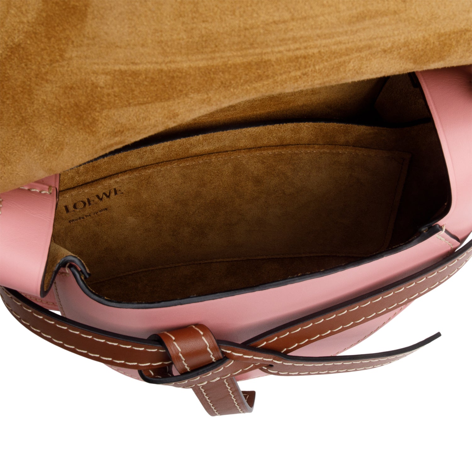 Loewe Brown & Pink Calfskin Small Gate Crossbody Bag