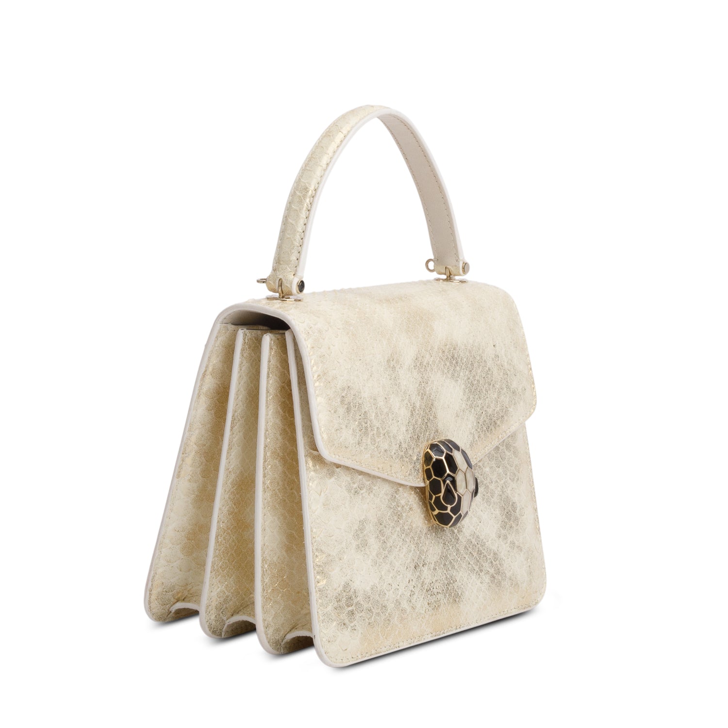 Bvlgari Gold Karung Serpenti Forever Mini Top Handle Bag w/ Strap