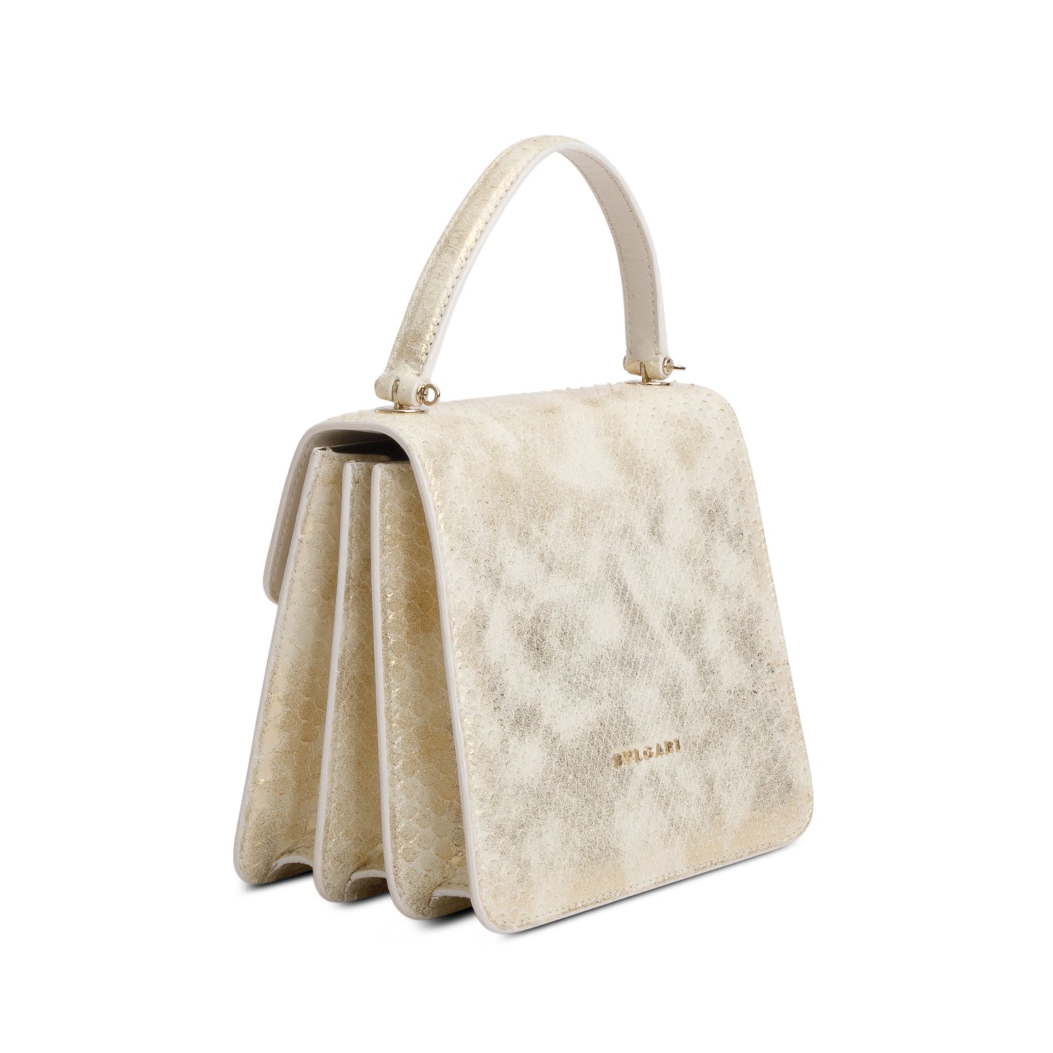 Bvlgari Gold Karung Serpenti Forever Mini Top Handle Bag w/ Strap