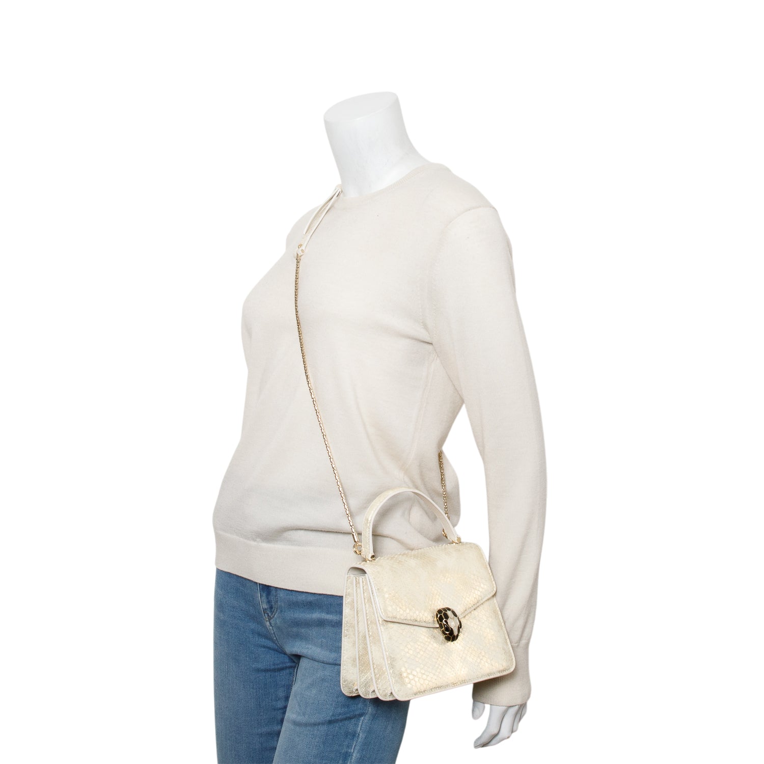 Bvlgari Gold Karung Serpenti Forever Mini Top Handle Bag w/ Strap