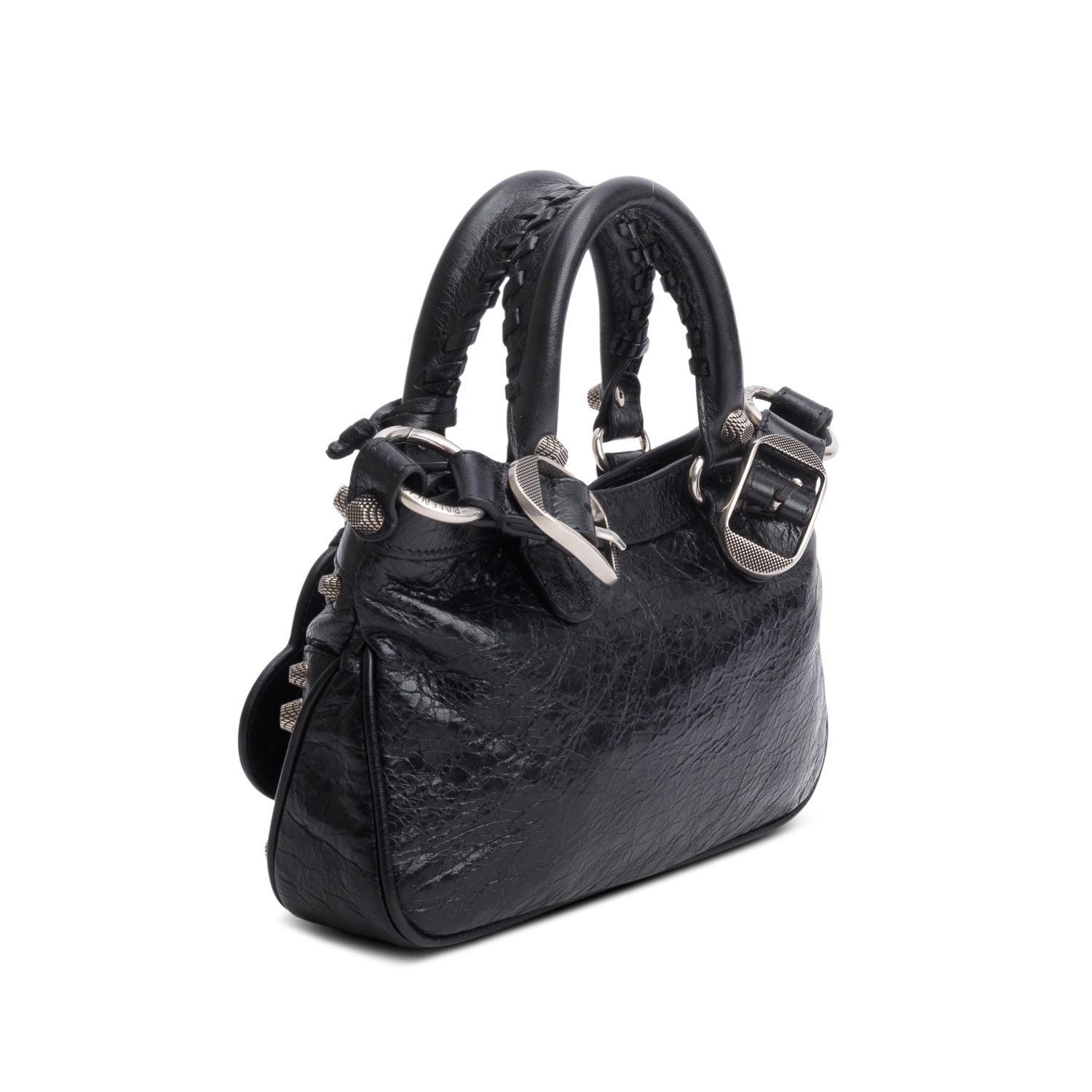 Balenciaga Black Agneau Neo Cagole Mini Handbag w/ Strap