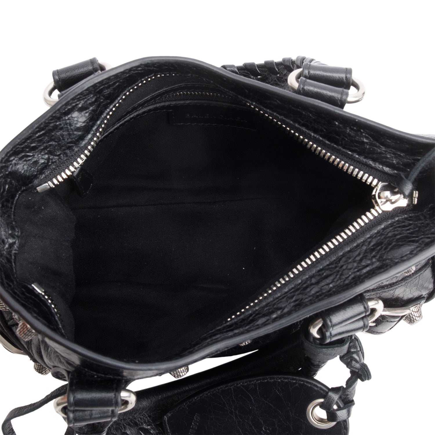 Balenciaga Black Agneau Neo Cagole Mini Handbag w/ Strap