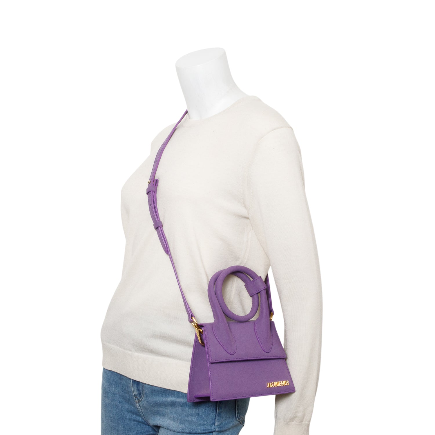 Jacquemus Purple Leather The Knot Chiquito w/ Strap