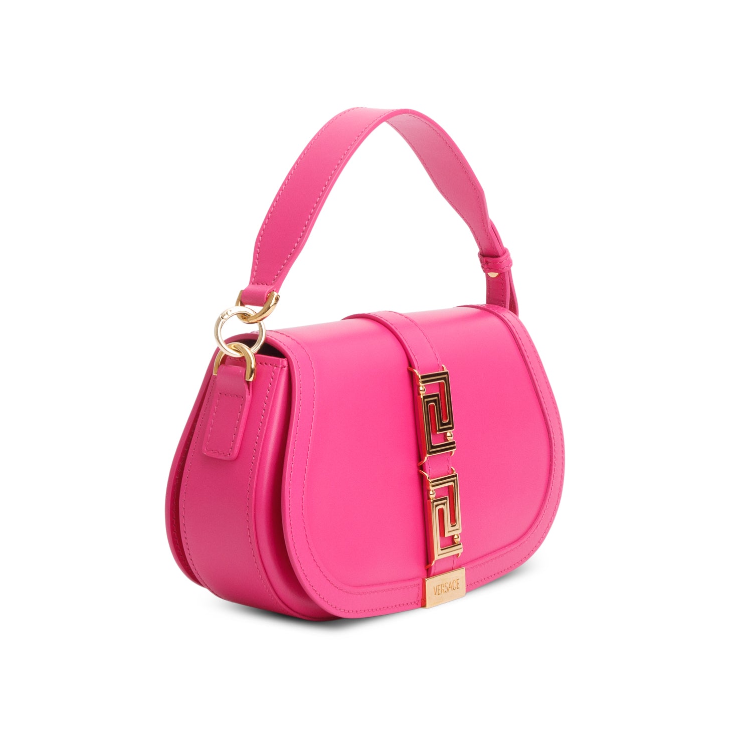 Versace Pink Calfskin Greca Goddess Shoulder Bag w/ Straps