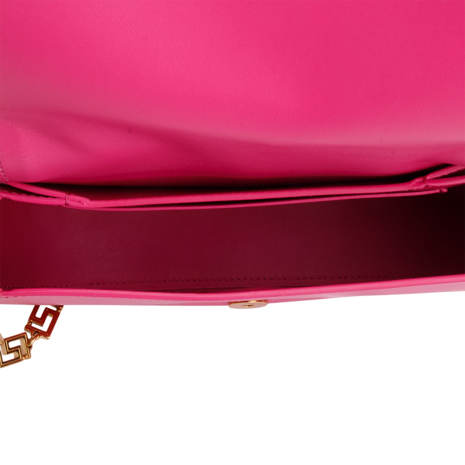 Versace Pink Calfskin Greca Goddess Shoulder Bag w/ Straps